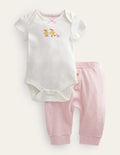 GOTS Body & Legging Set-Ivory Chicks