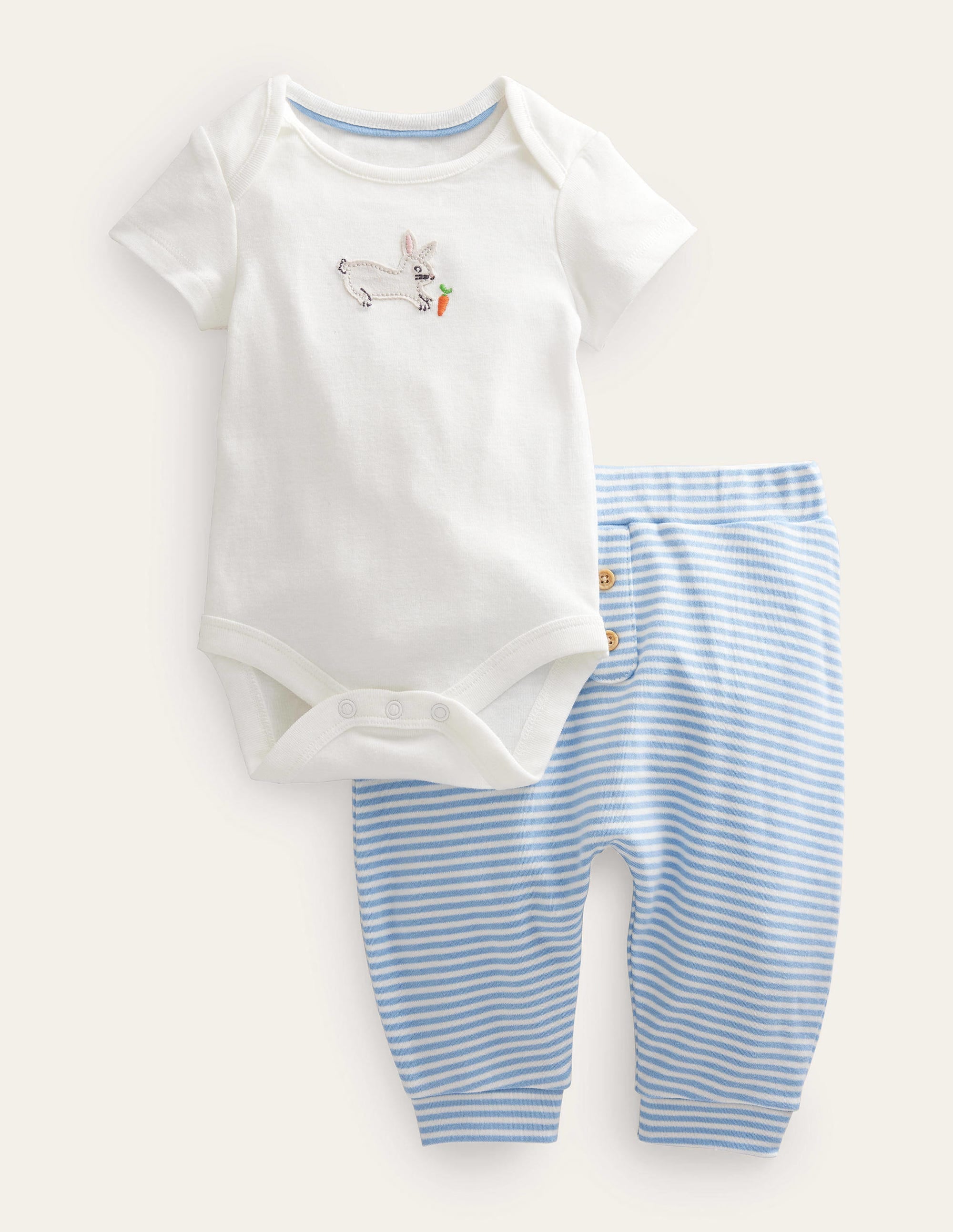 GOTS Body & Legging Set-Ivory Bunny - Image 1