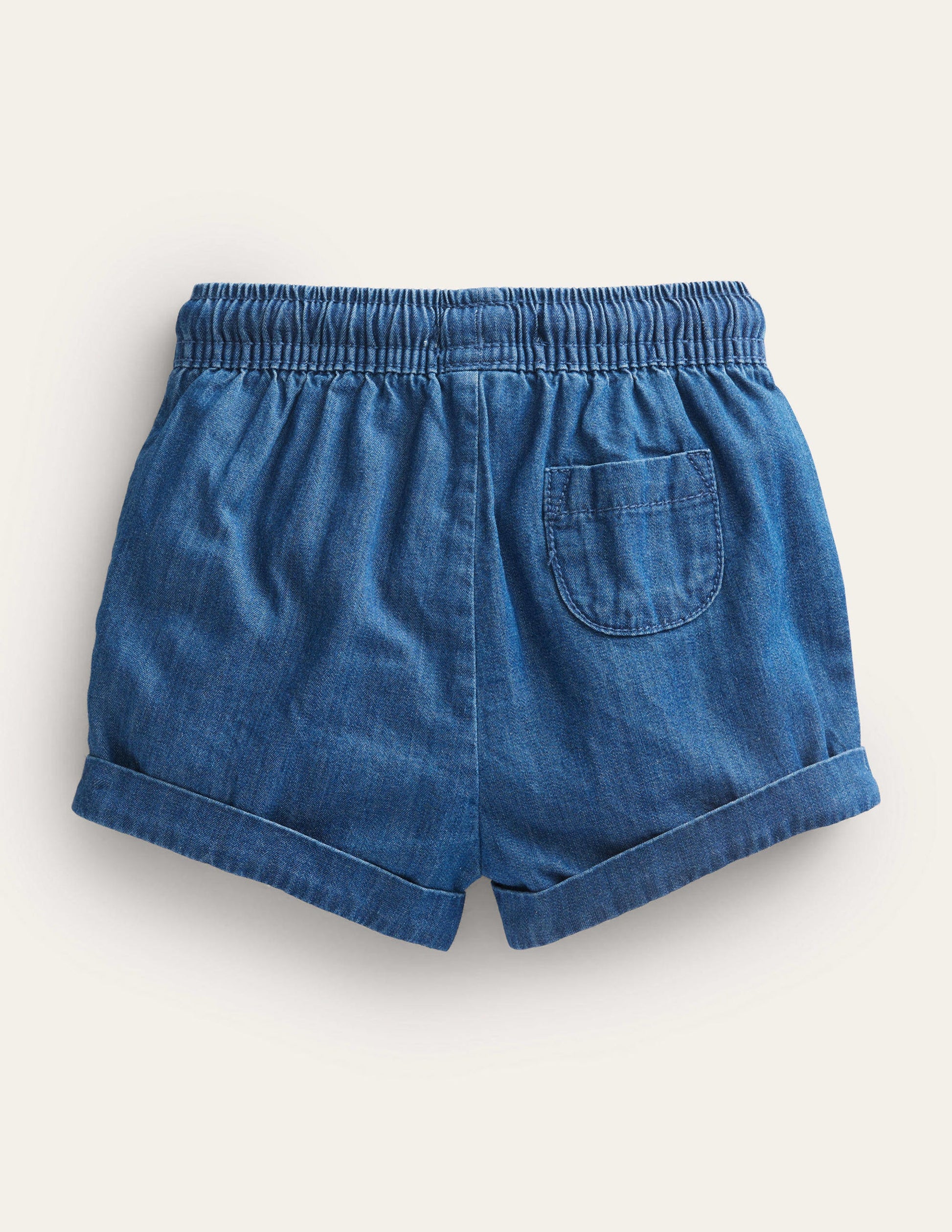 Woven Shorts-Mid Chambray-2