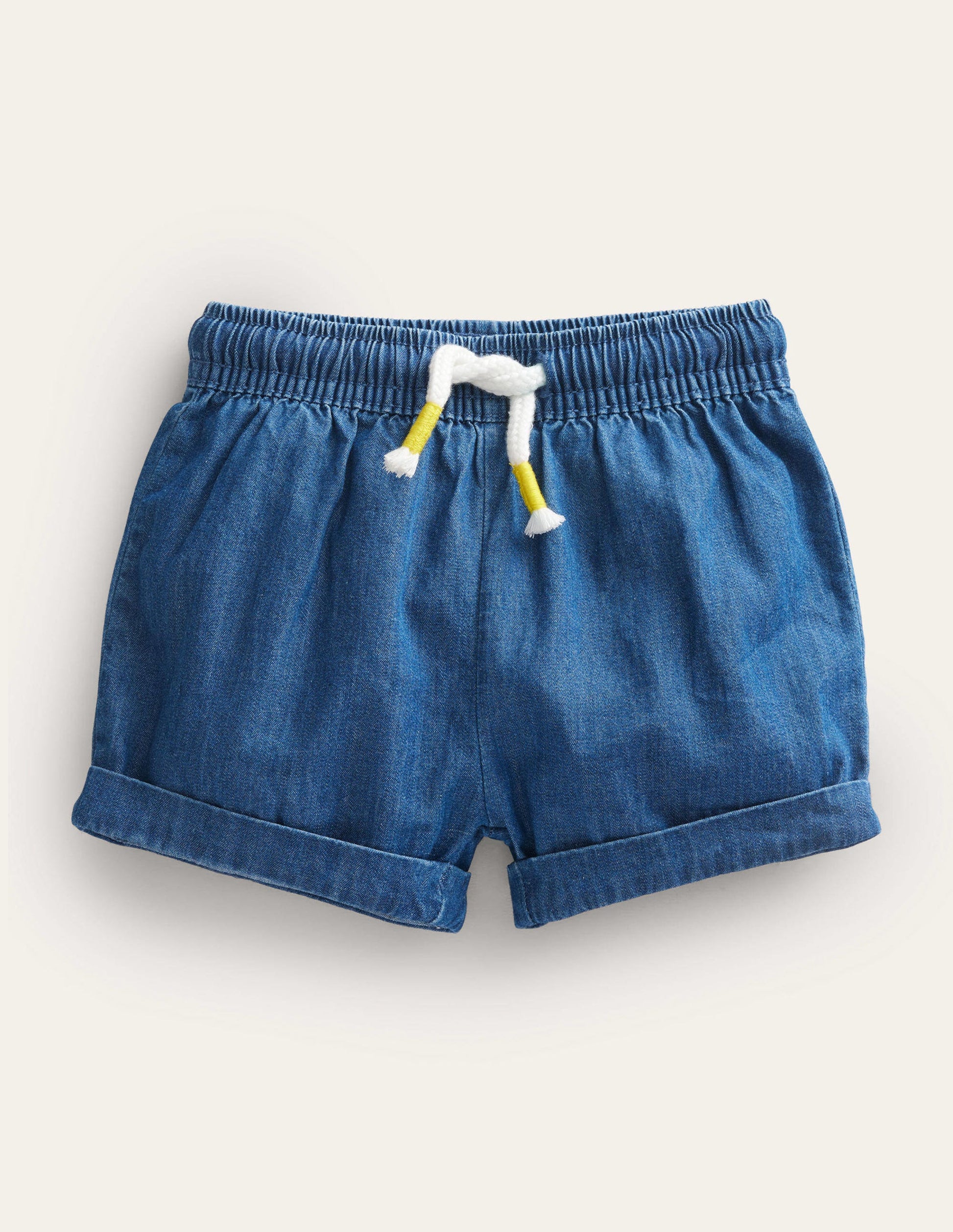 Woven Shorts-Mid Chambray-1
