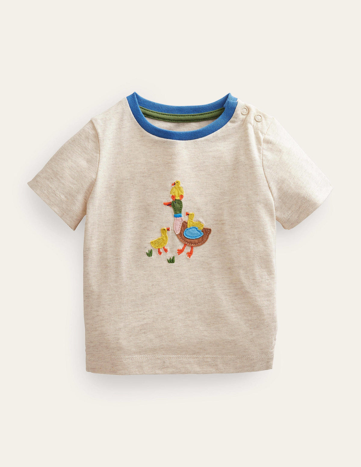 Appliqué T-shirt-Ivory Ducks-1