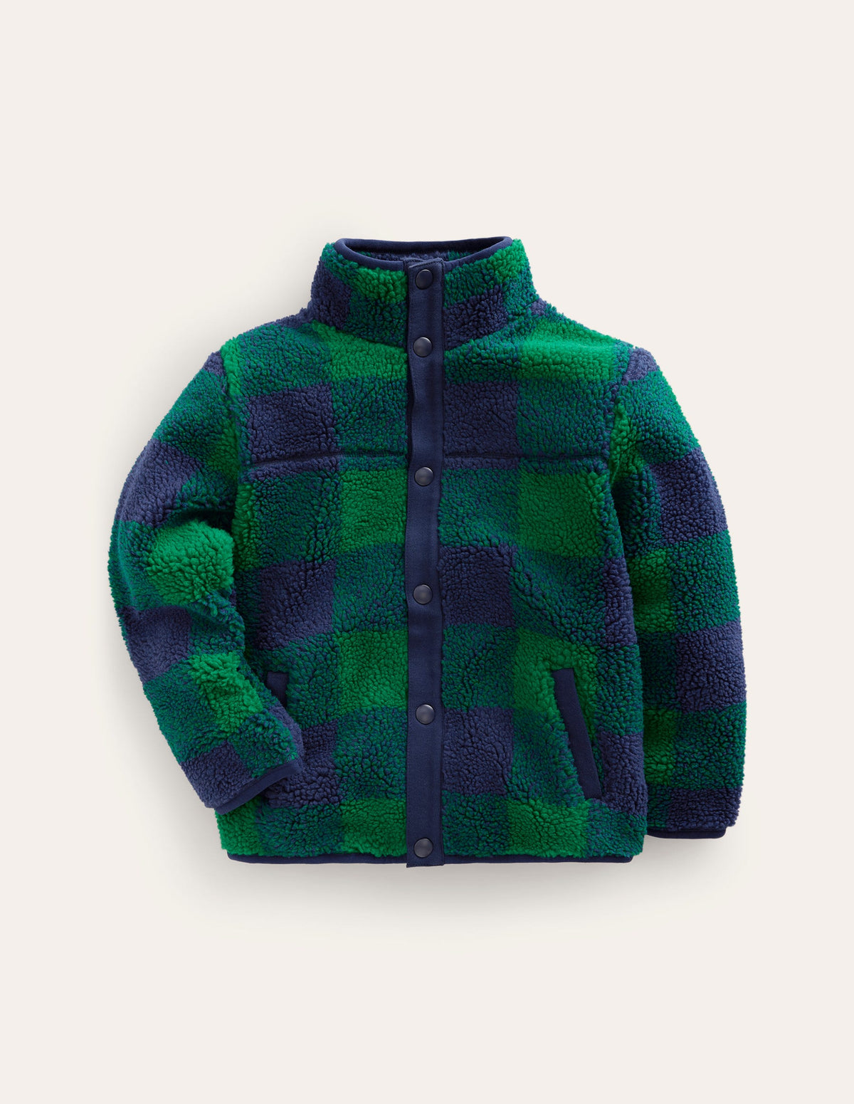 Borg Chuck-on Jacket-Green Check - Image 1
