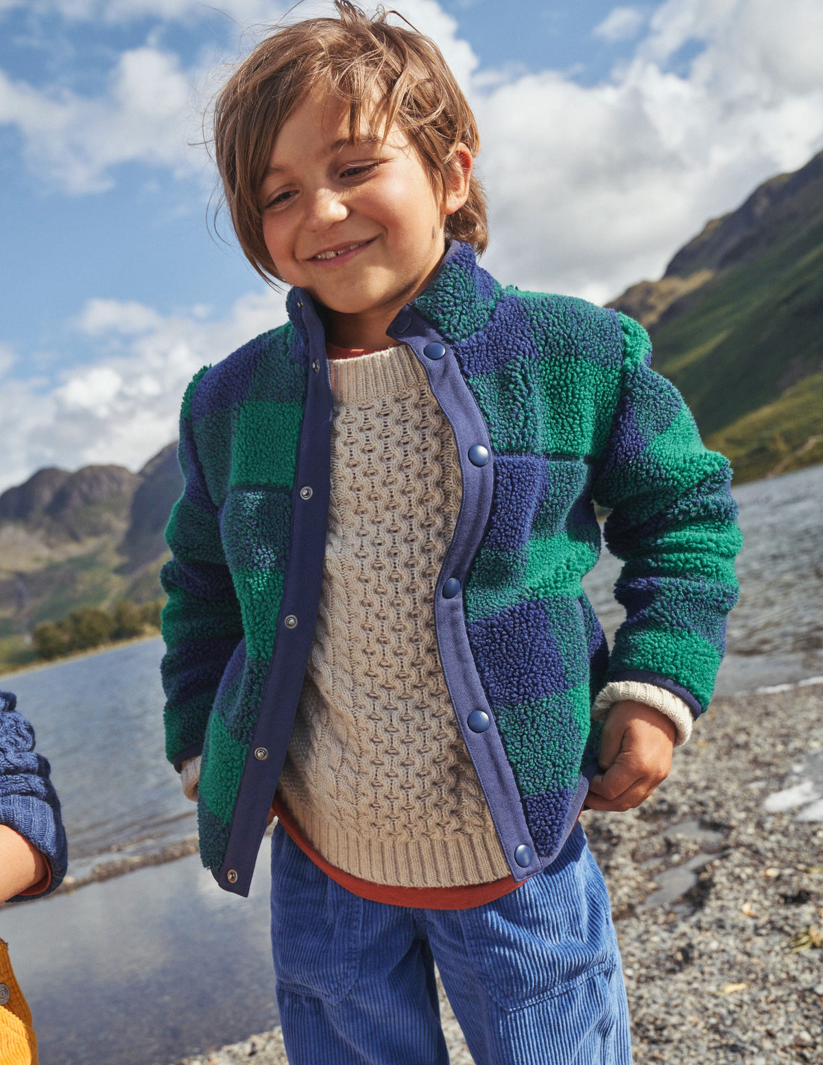 Borg Chuck-on Jacket-Green Check - Image 4