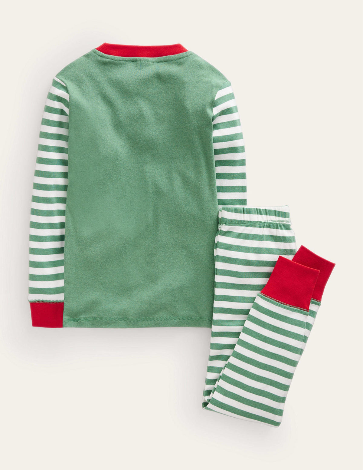Snug Single Long John Pyjamas-Green Elf-2