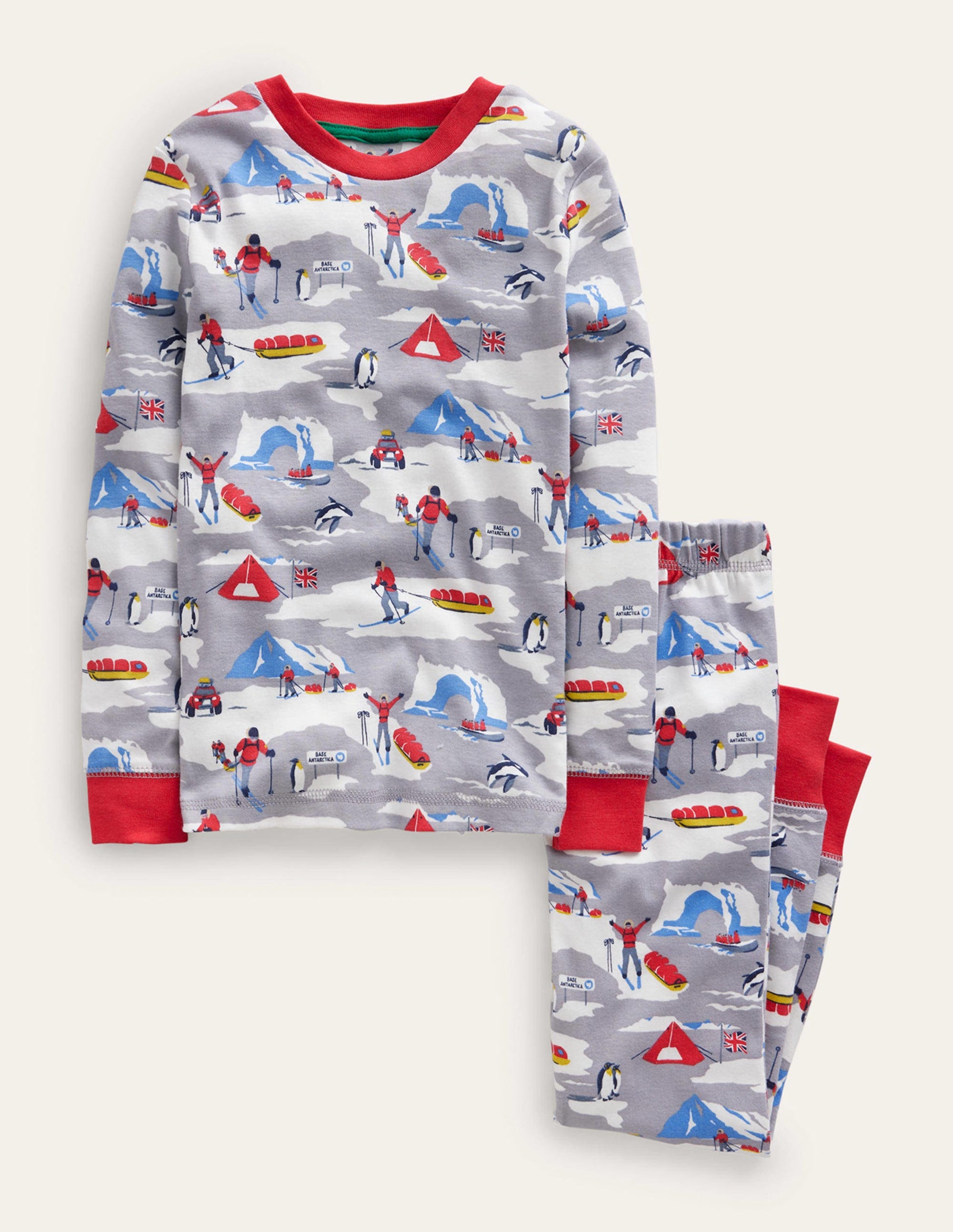 Snug Single Long John Pyjamas-Grey Explorer-1