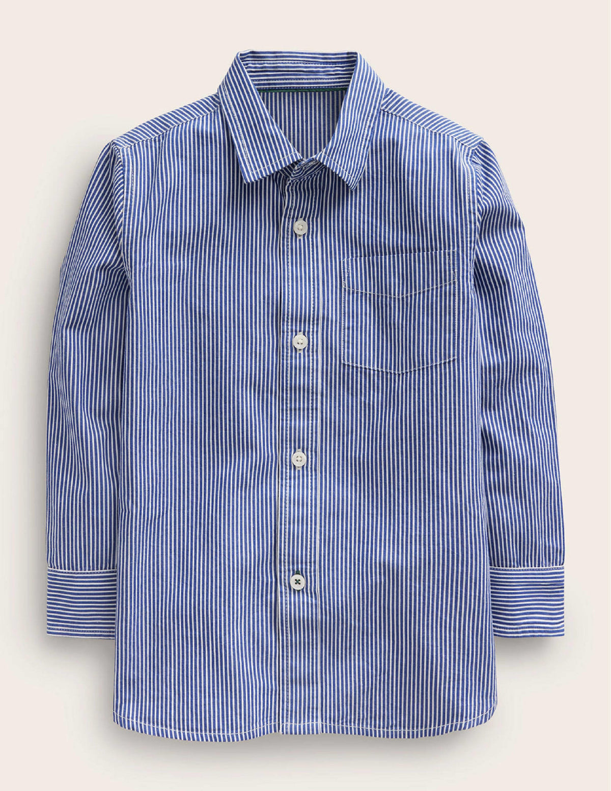 Cotton Shirt-Mazarine Blue/Ivory - Image 1