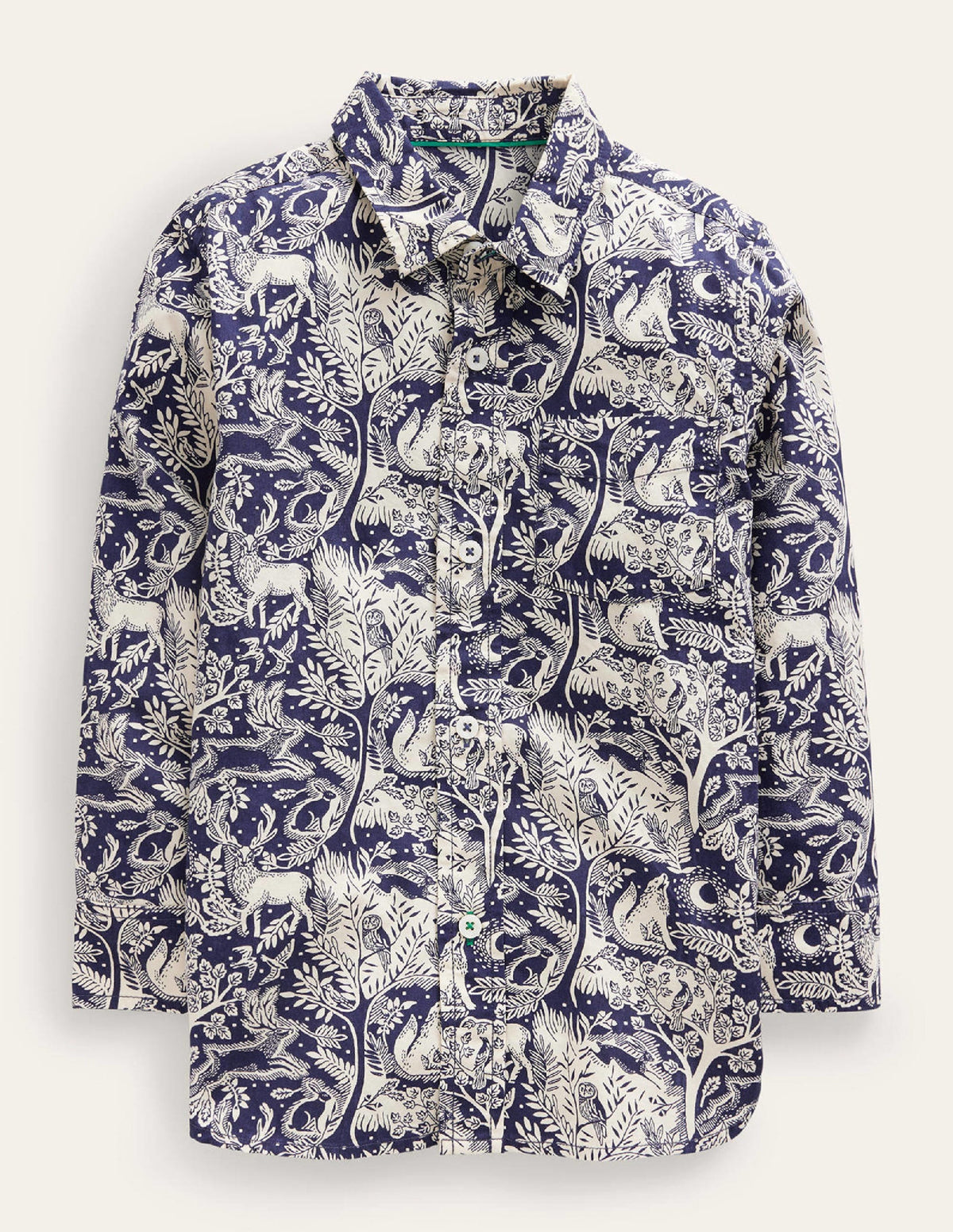 Cotton Shirt-College Navy Magical Forest - Image 1