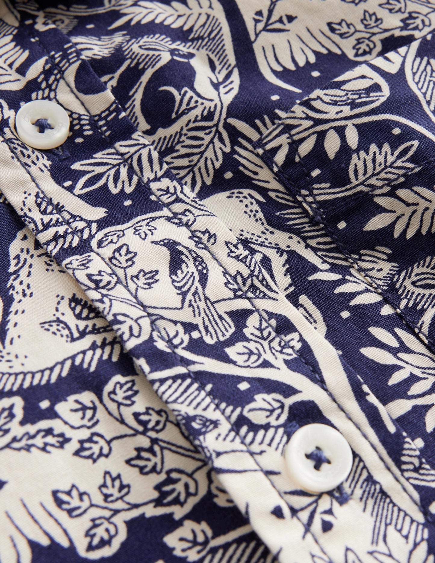 Cotton Shirt-College Navy Magical Forest