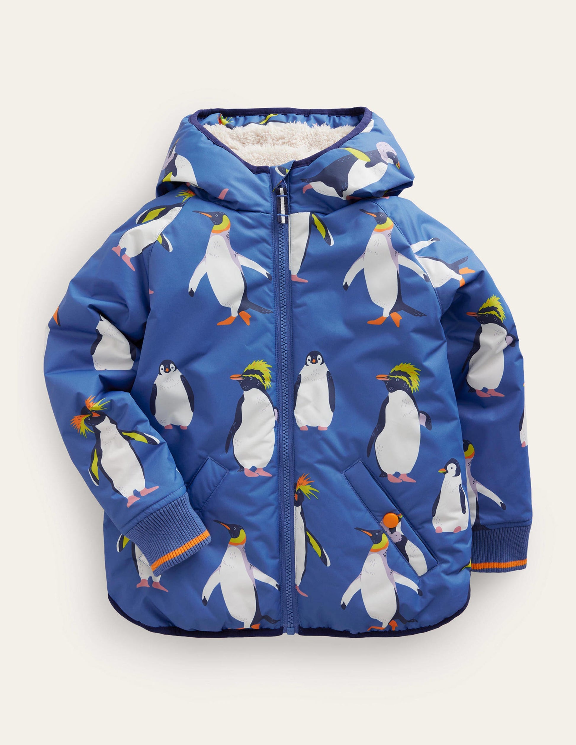 Sherpa Lined Anorak-Penguin Print-1