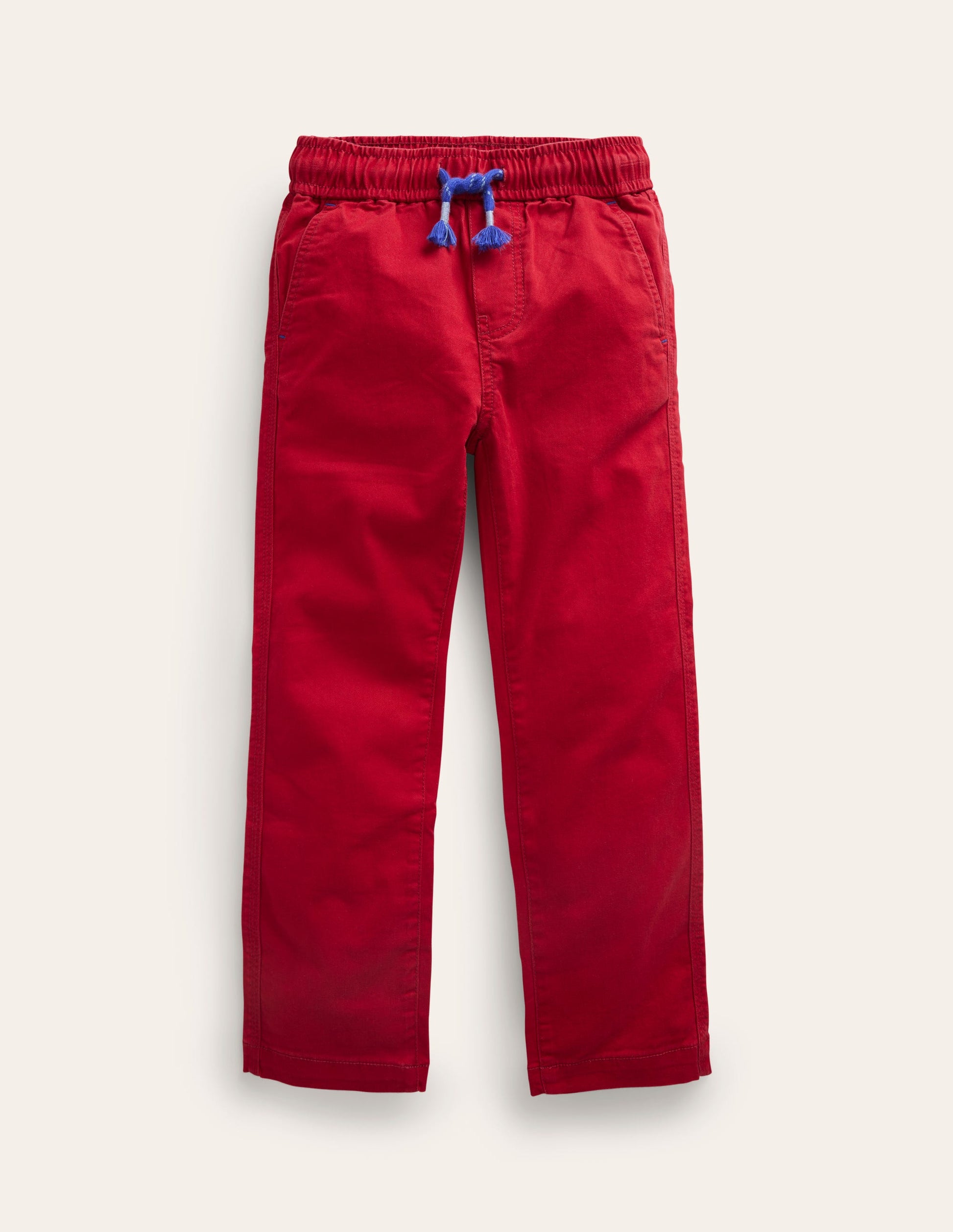 Slim Pull-On Trousers-Royal Red-1