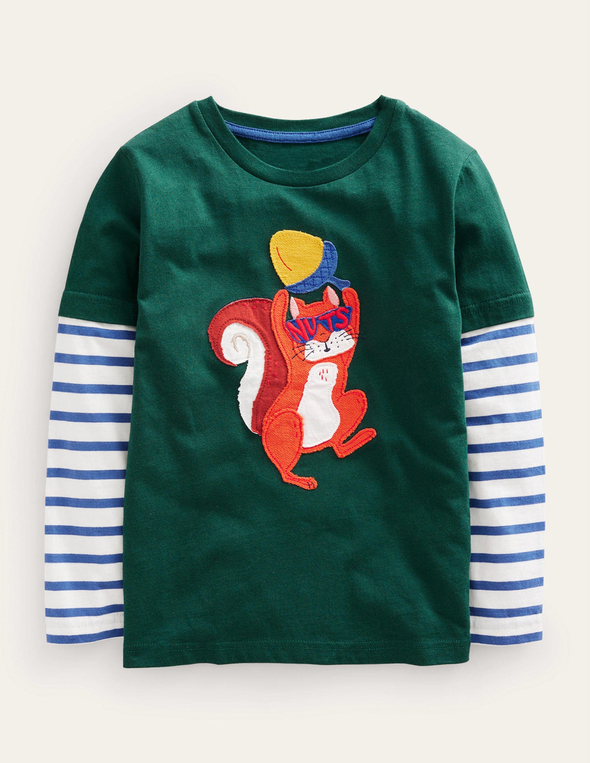 Logo Mock Sleeve T-shirt-Amazon Green Squirrel-1