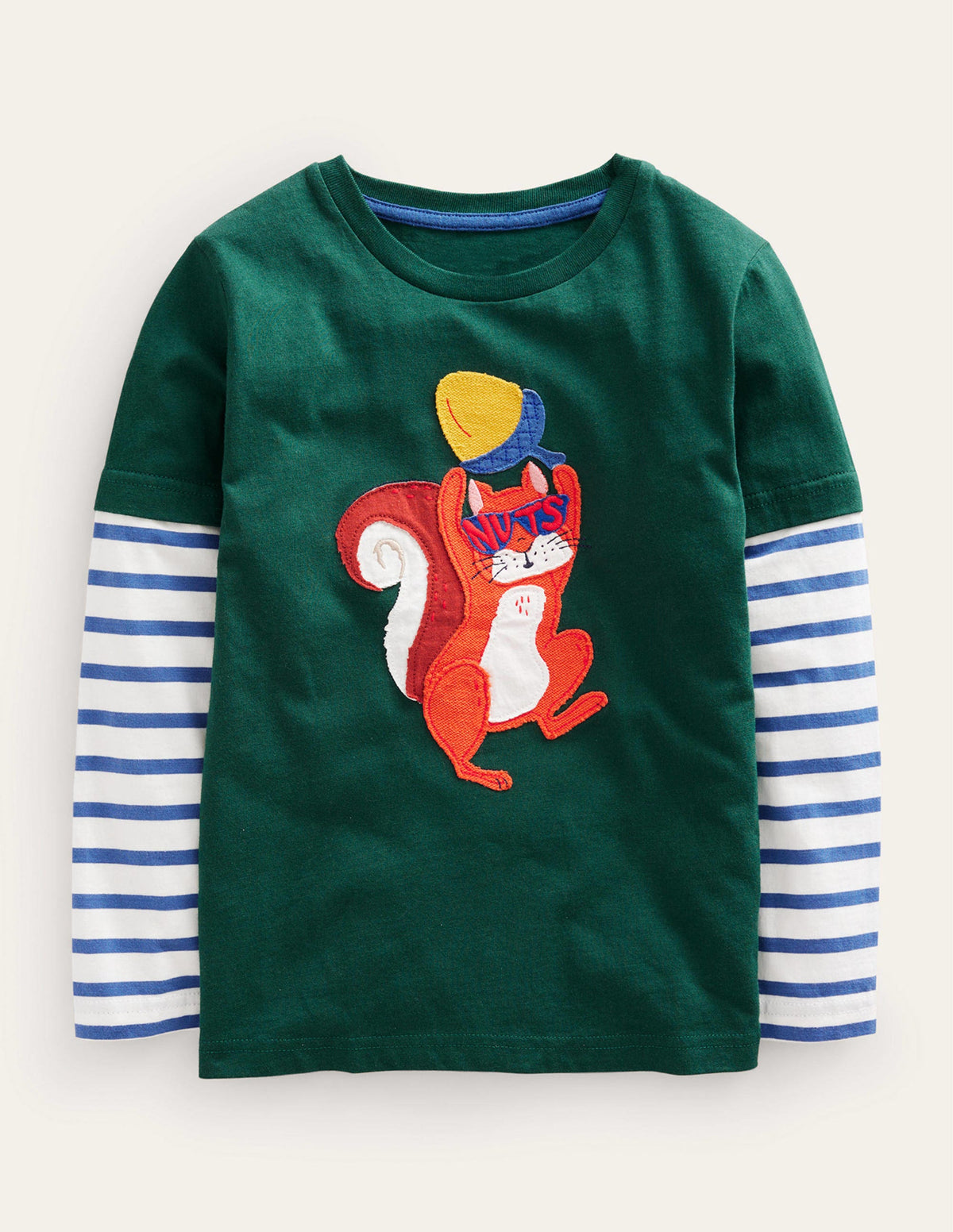 Logo Mock Sleeve T-shirt-Amazon Green Squirrel - Image 1