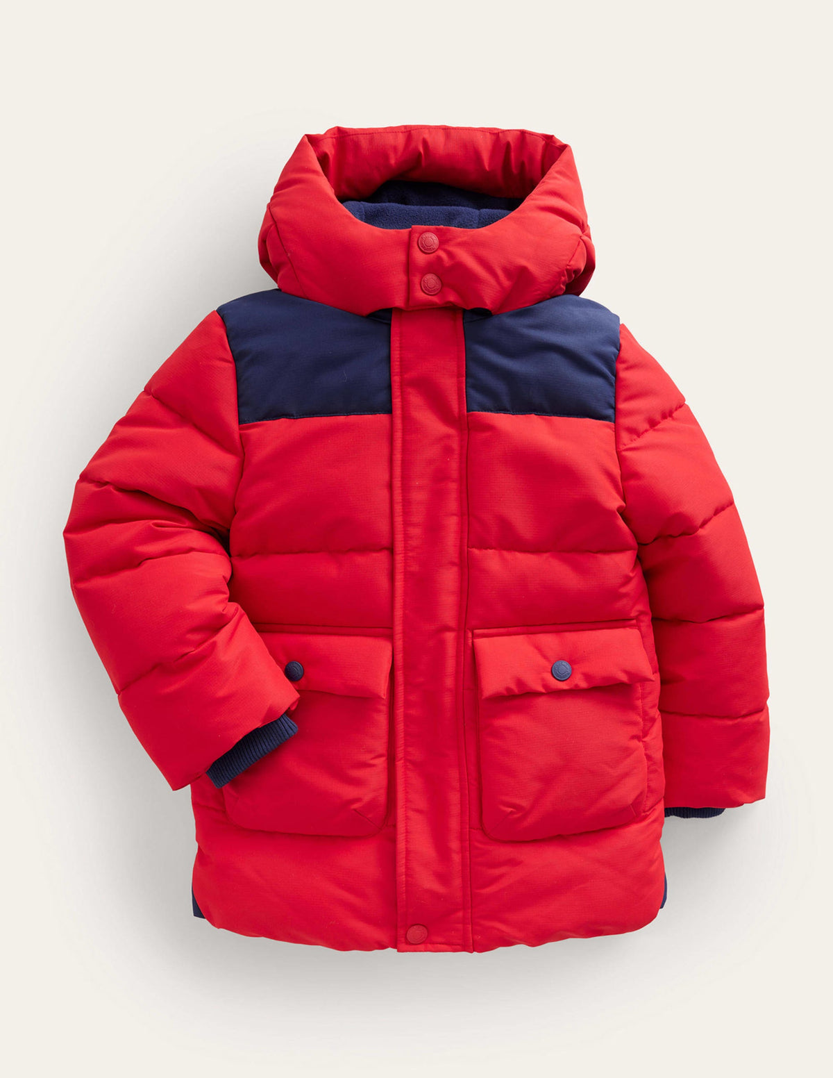 Fleece Lined Padded Coat-Rockabilly Red - Image 1