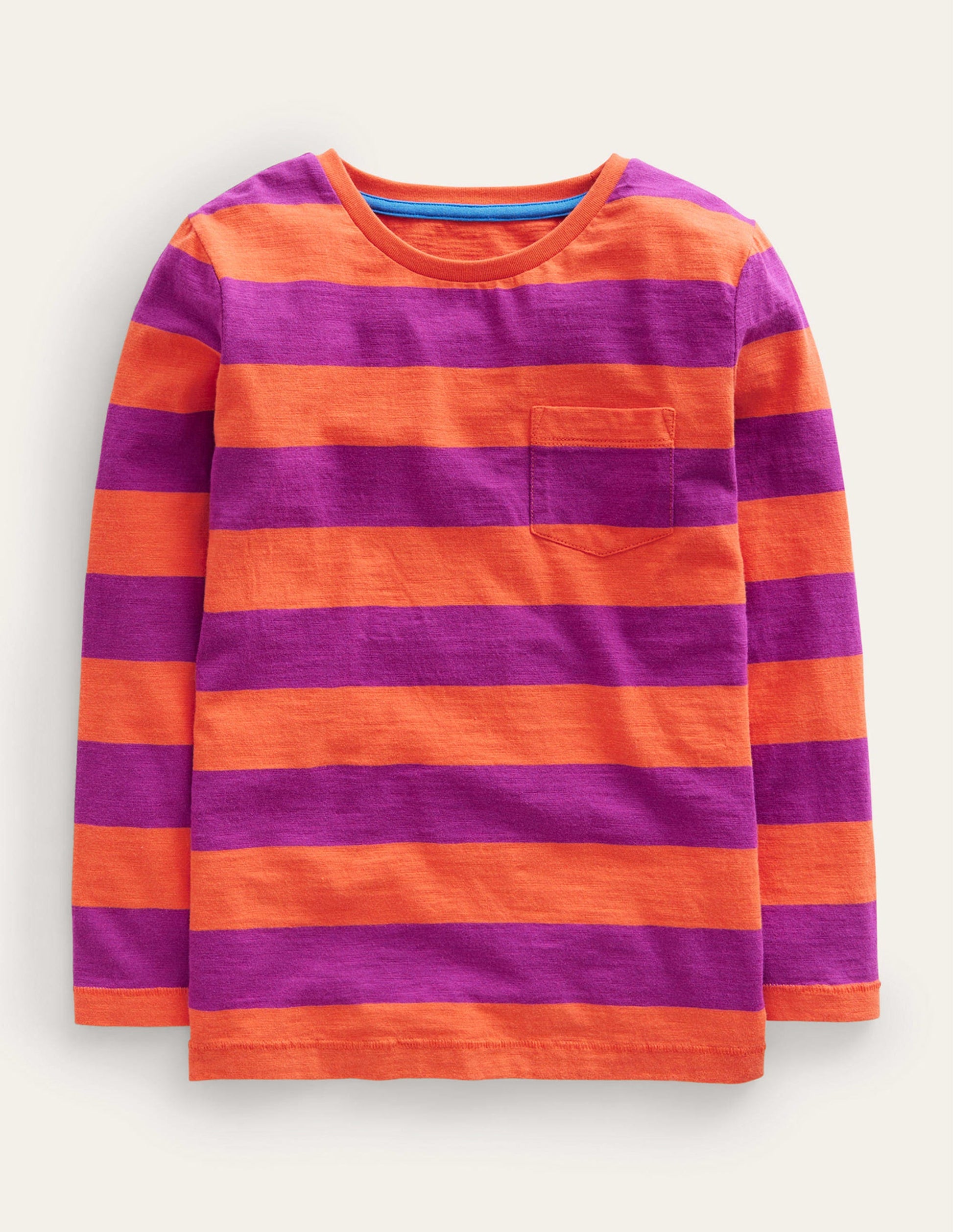 Long-sleeved Washed T-shirt-Autumn Maple Orange/ Pink-1
