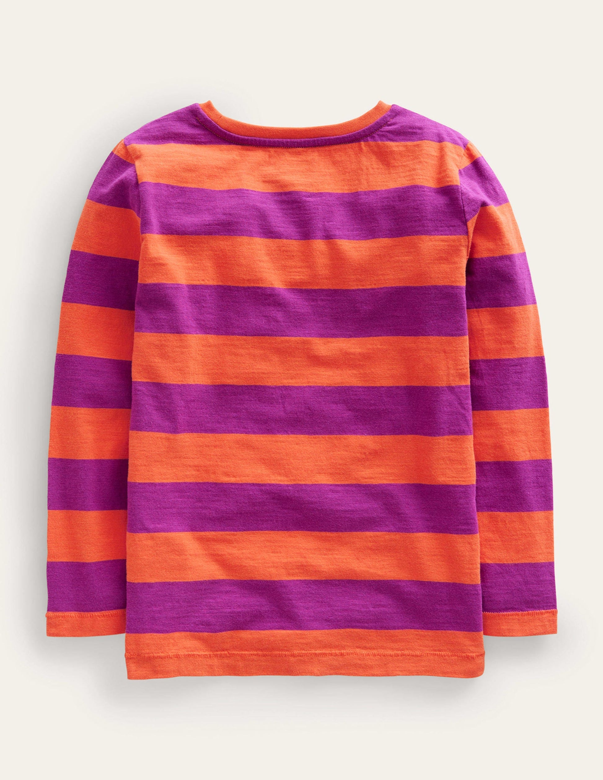 Long-sleeved Washed T-shirt-Autumn Maple Orange/ Pink-2