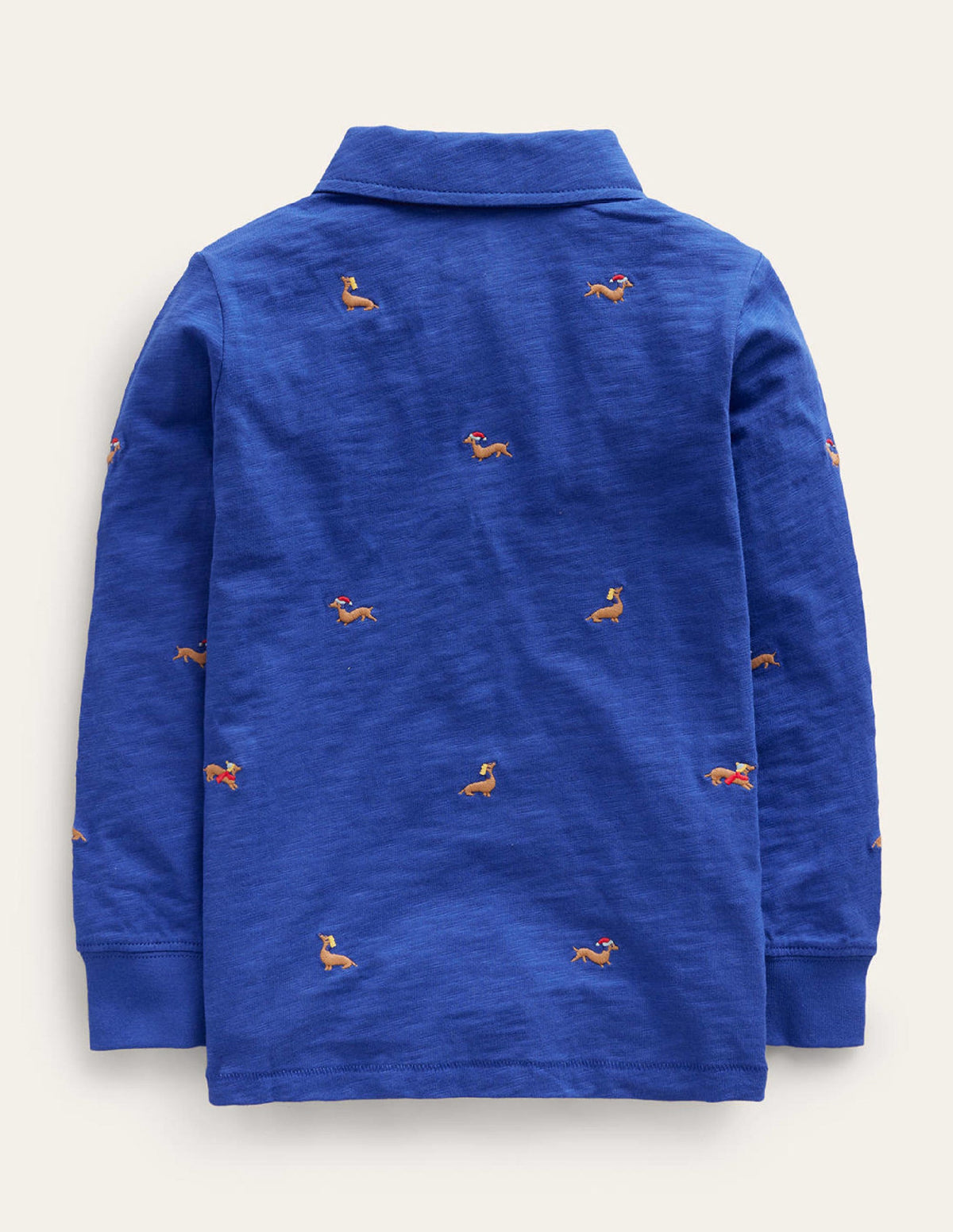 Embroidery Slub Polo-Cobalt Blue Sausage Dogs-2