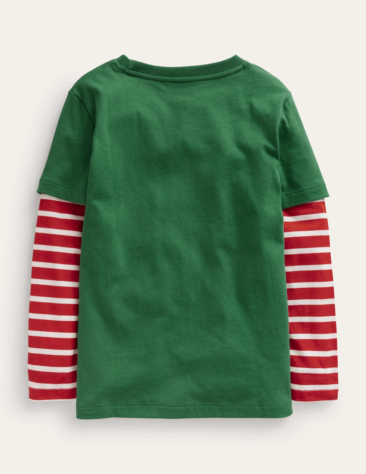 Mock Sleeve Santa T-shirt-Safari Green Santa-2