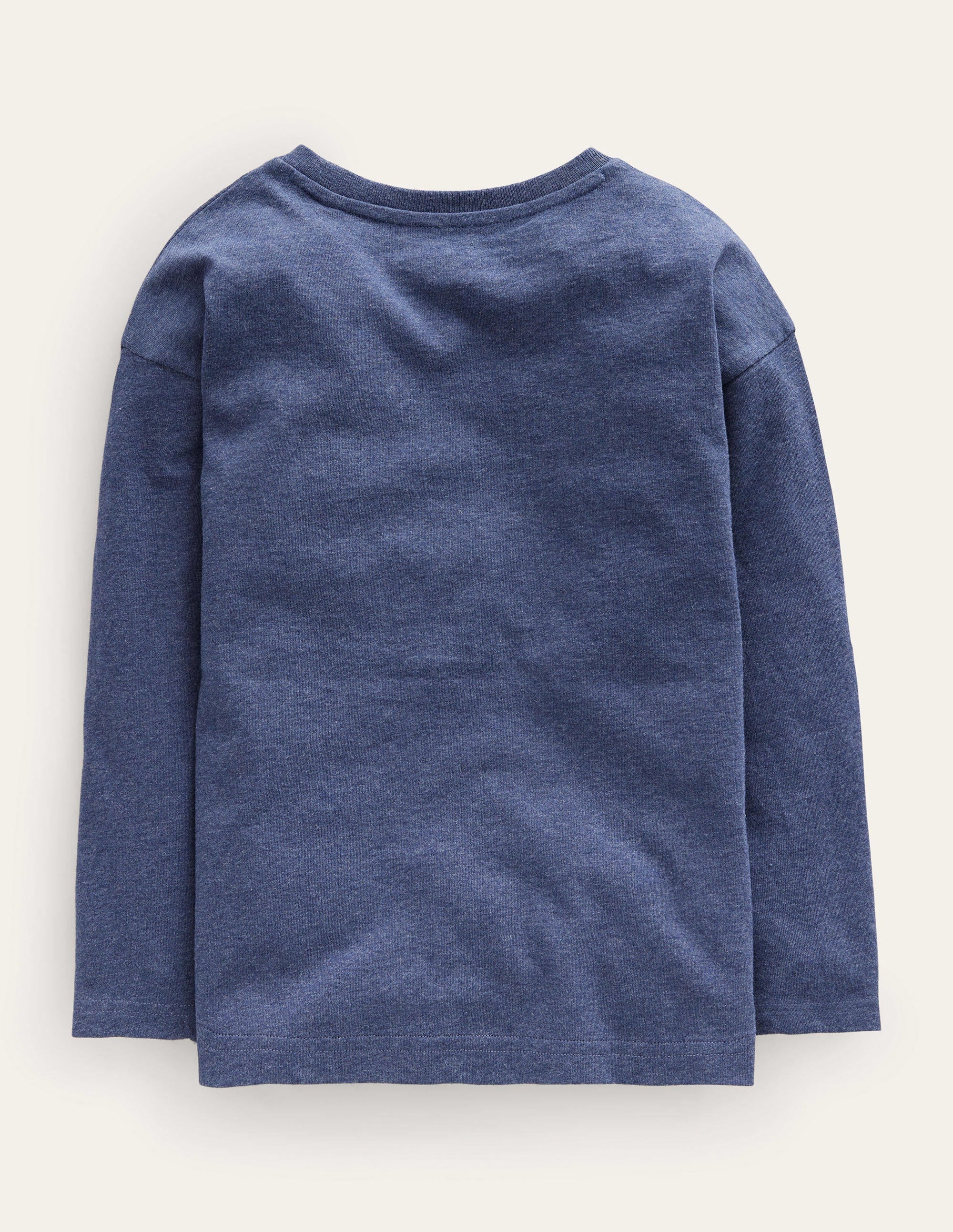 Fox Appliqué Cotton Top-College Navy Marl - Image 2