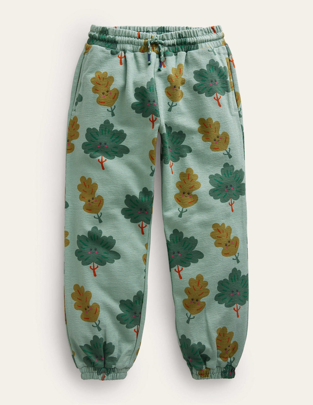 Printed Cosy Relaxed Joggers-Monster Green Trees-1