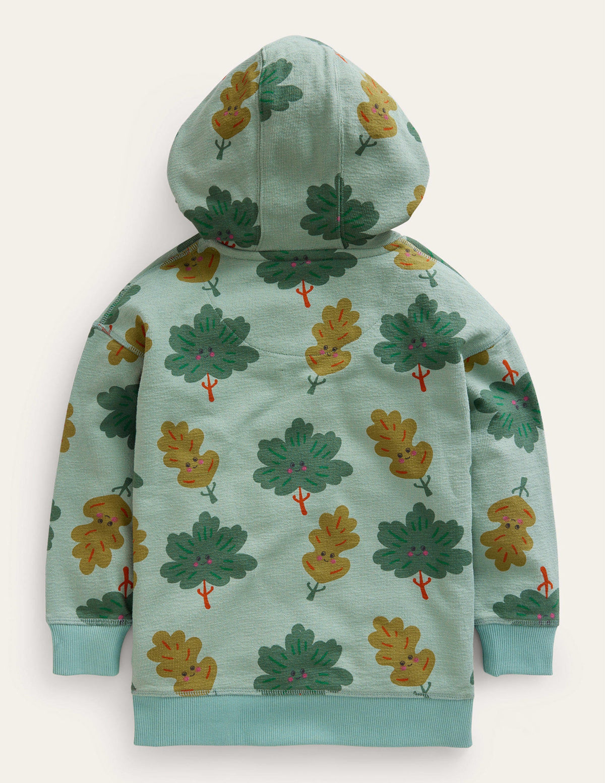 Printed Hoodie-Green Trees-2