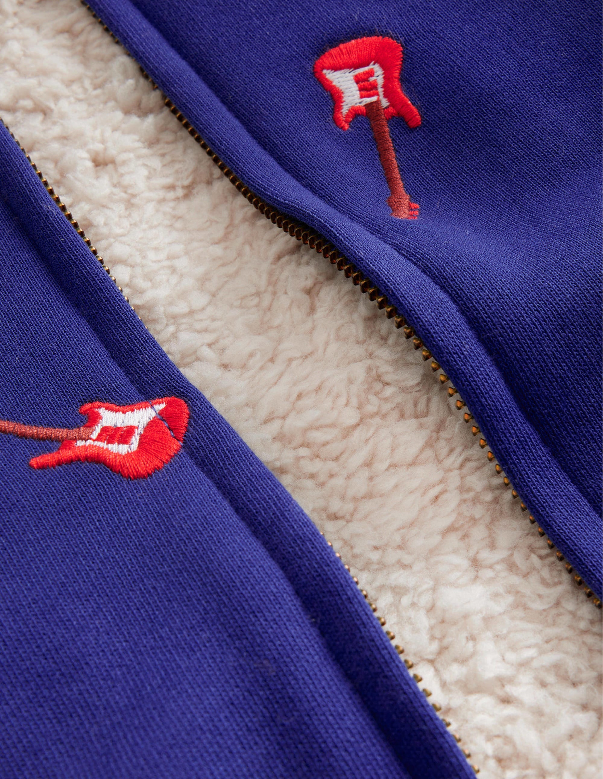 Shaggy-lined Appliqué Hoodie-Starboard Guitar - Image 3