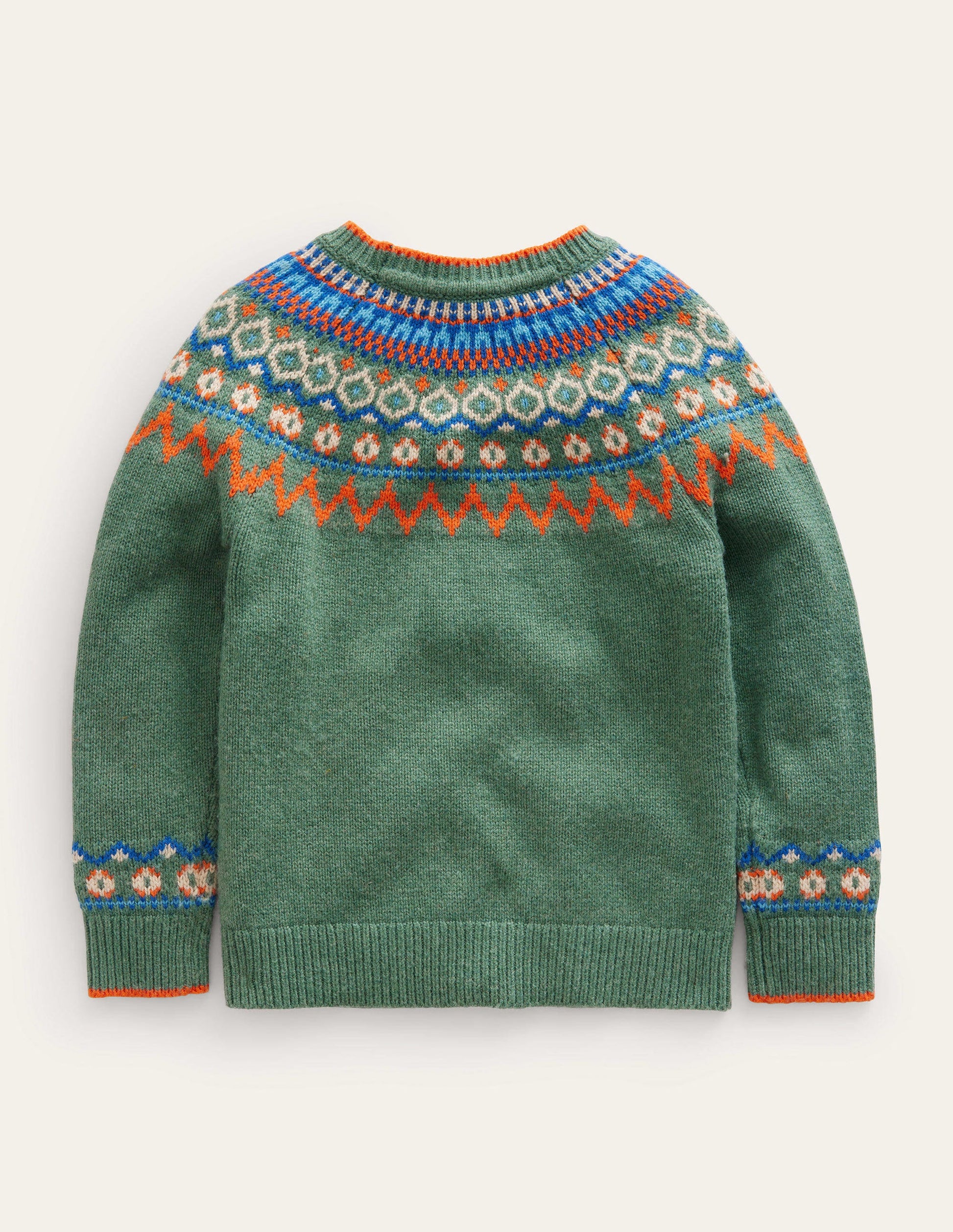 Graphic Fair Isle Jumper-Monster Green Marl-2
