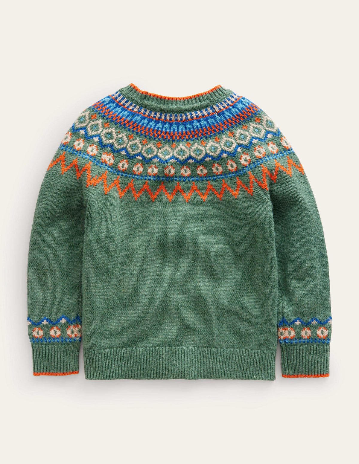 Graphic Fair Isle Jumper-Monster Green Marl - Image 2