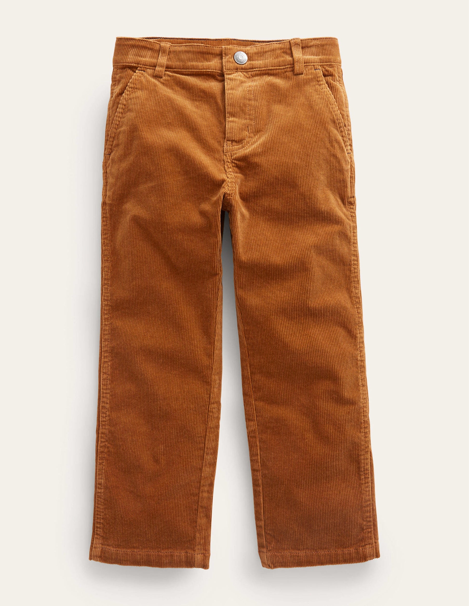 Straight Leg Cord Trousers-Butterscotch Brown-1