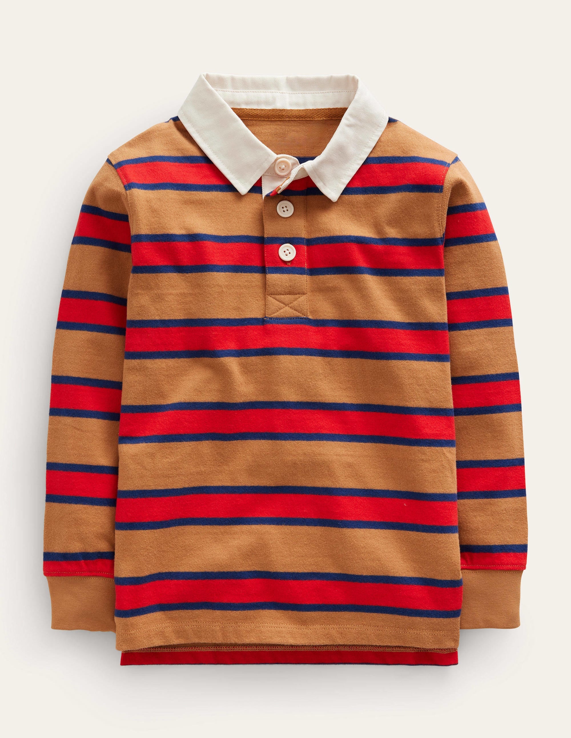 Classic Rugby Shirt-Butterscotch Brown/Red - Image 1