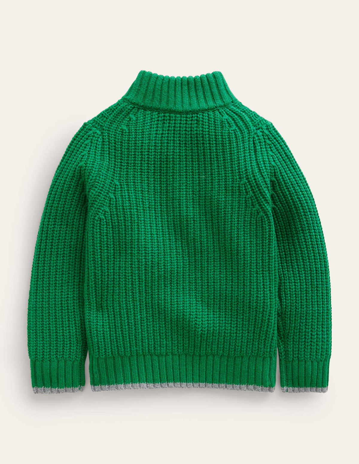 Chunky Half Zip Jumper-Deep Green - Image 2