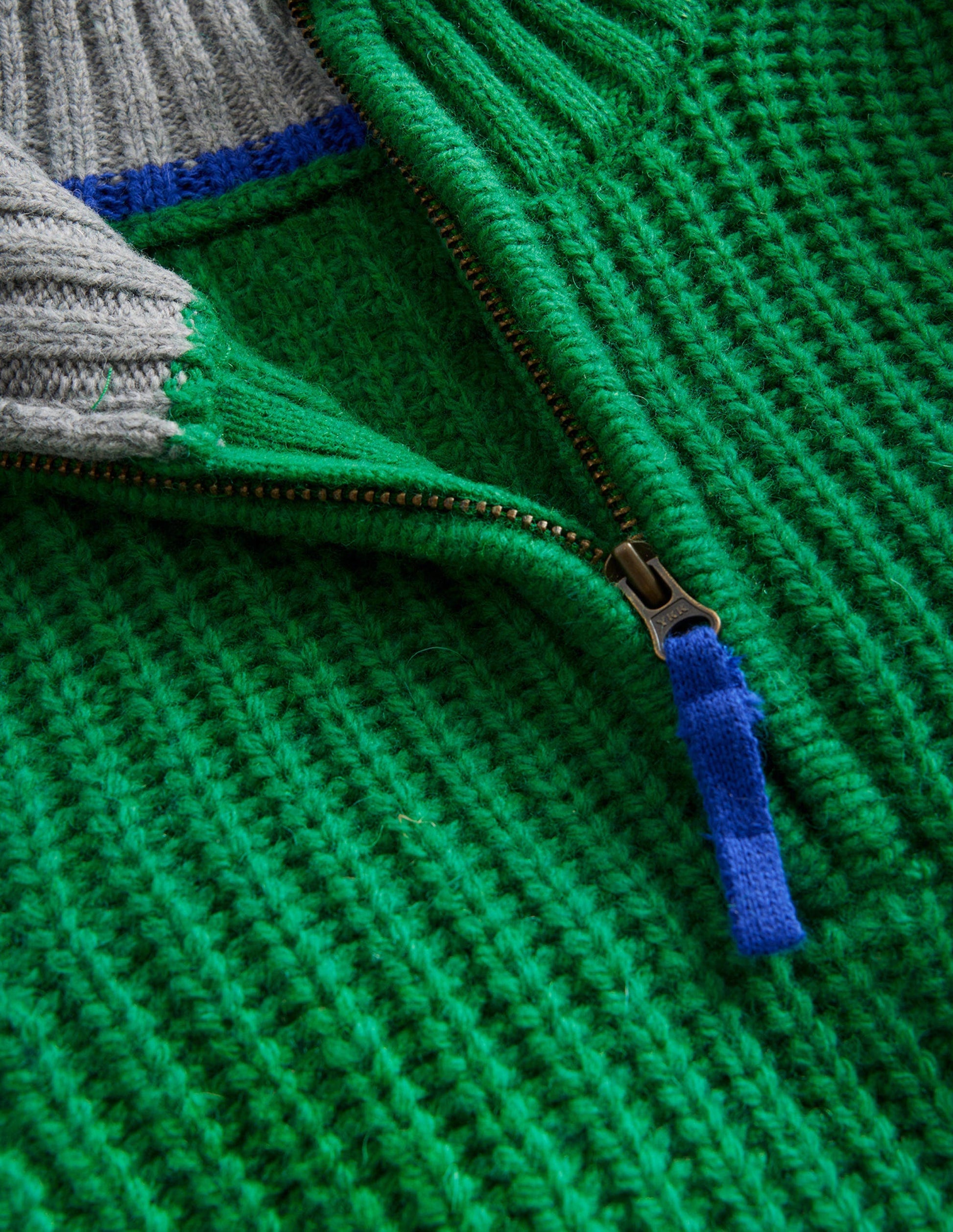 Chunky Half Zip Jumper-Deep Green-3