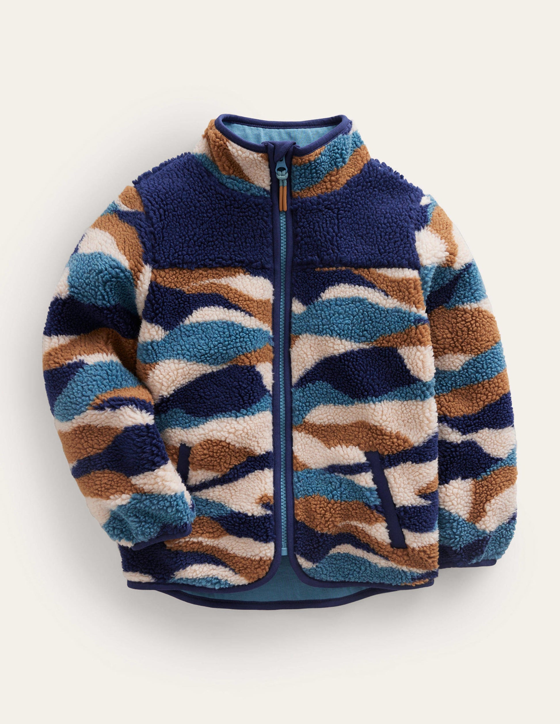 Zip Through Printed Fleece-Sandpiper Mountains-1