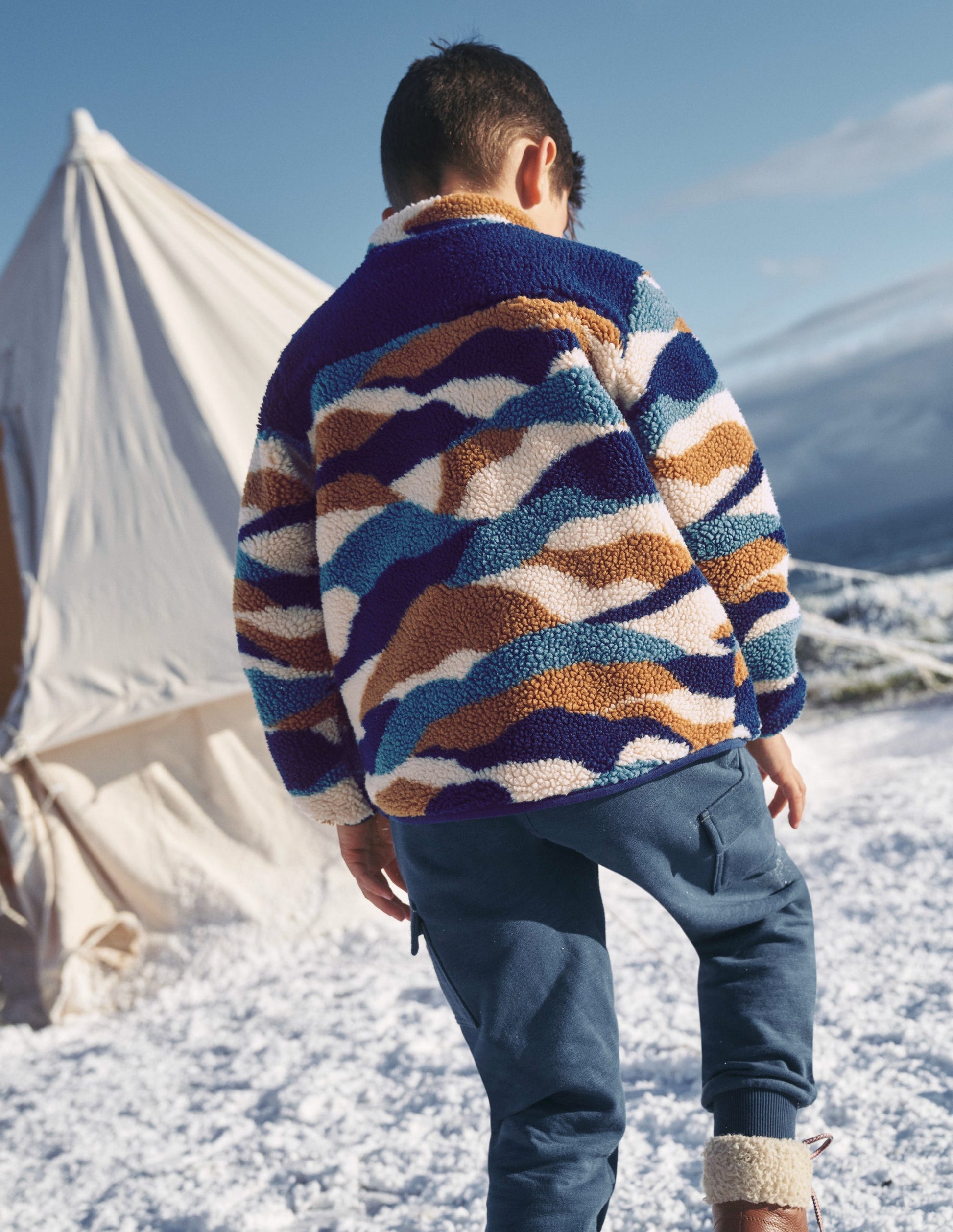 Zip Through Printed Fleece-Sandpiper Mountains-5