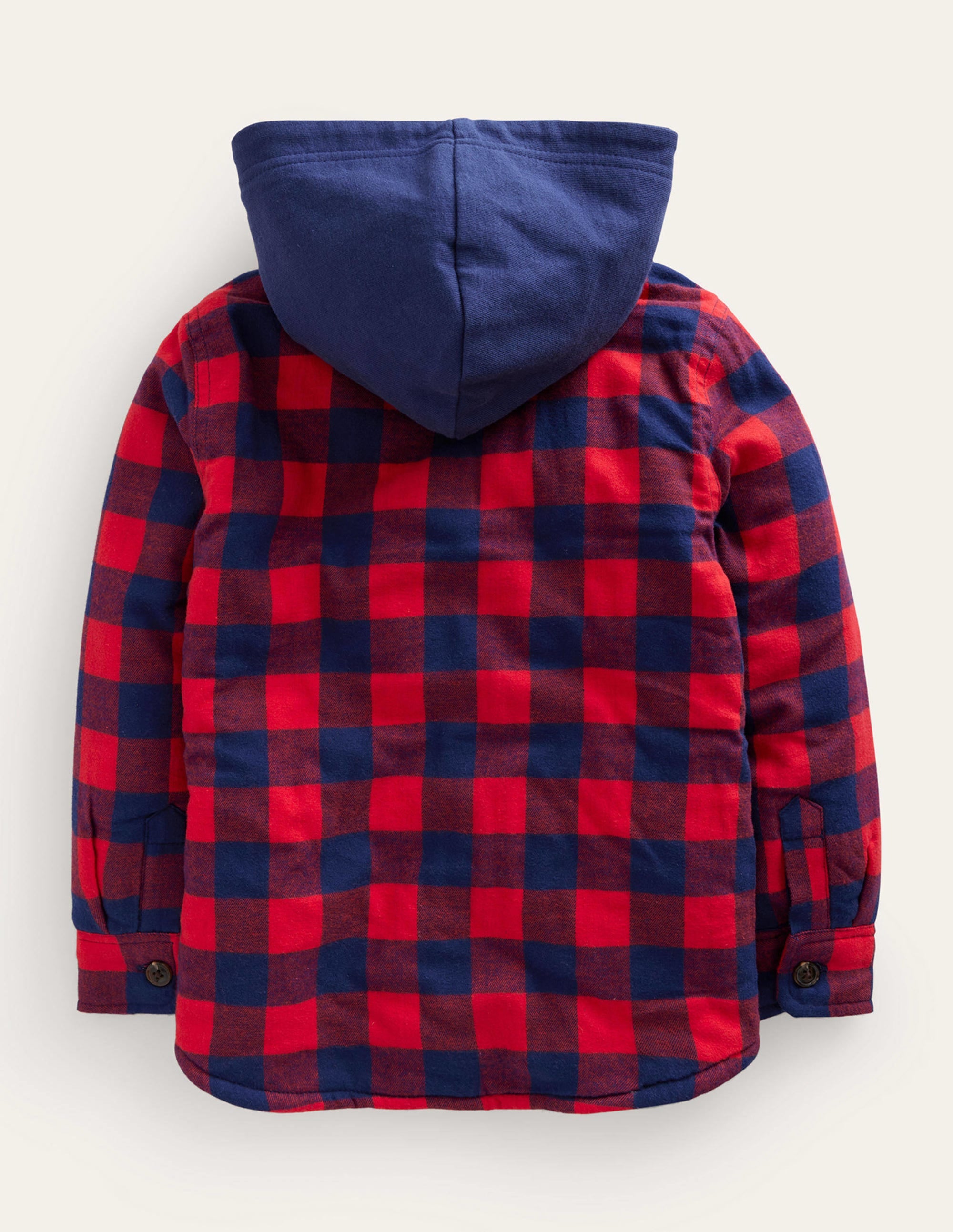 Hooded Borg Lined Jacket-Red / Blue Gingham - Image 2