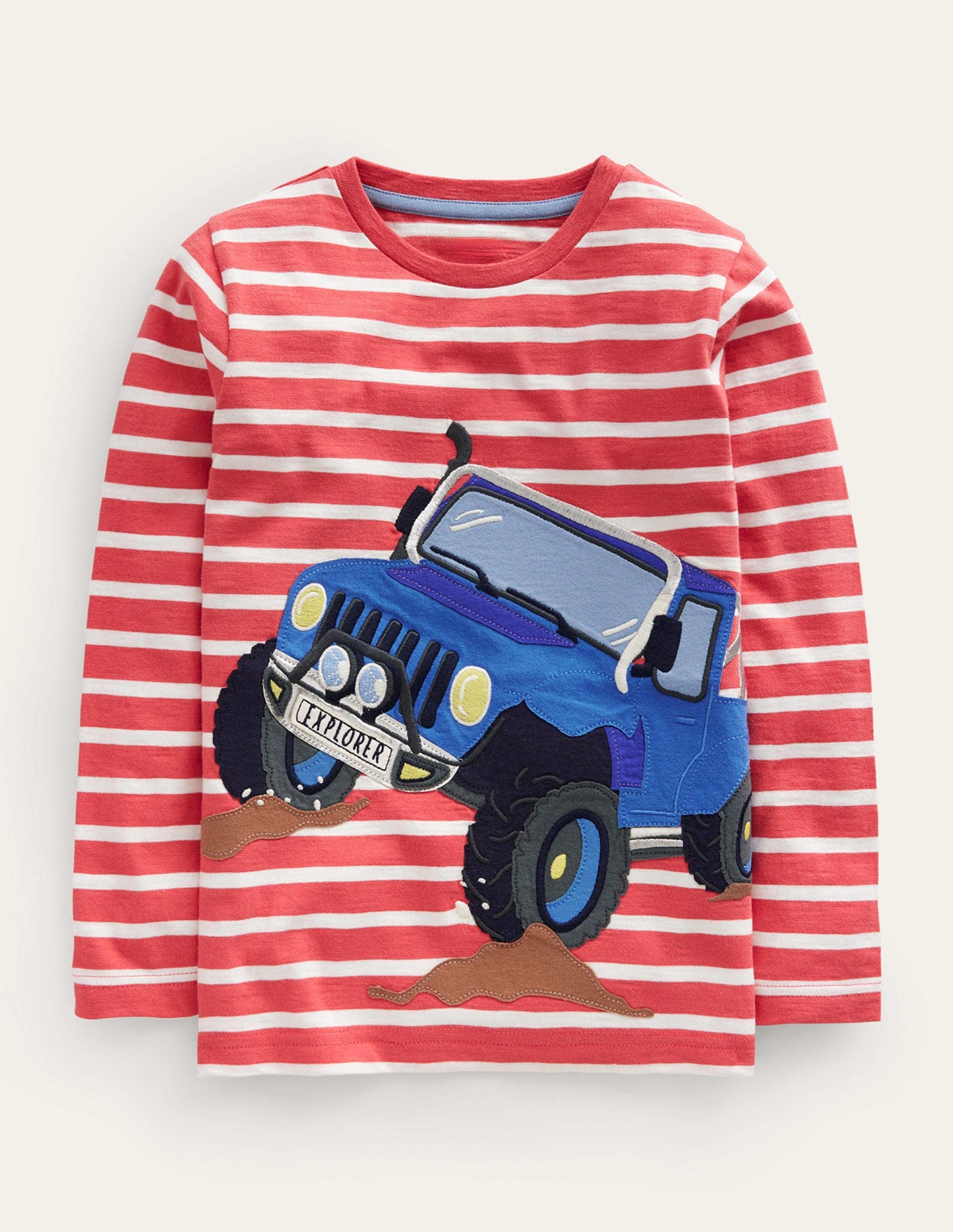 Off Road Appliqué T-shirt-Jam Red/Ivory Truck