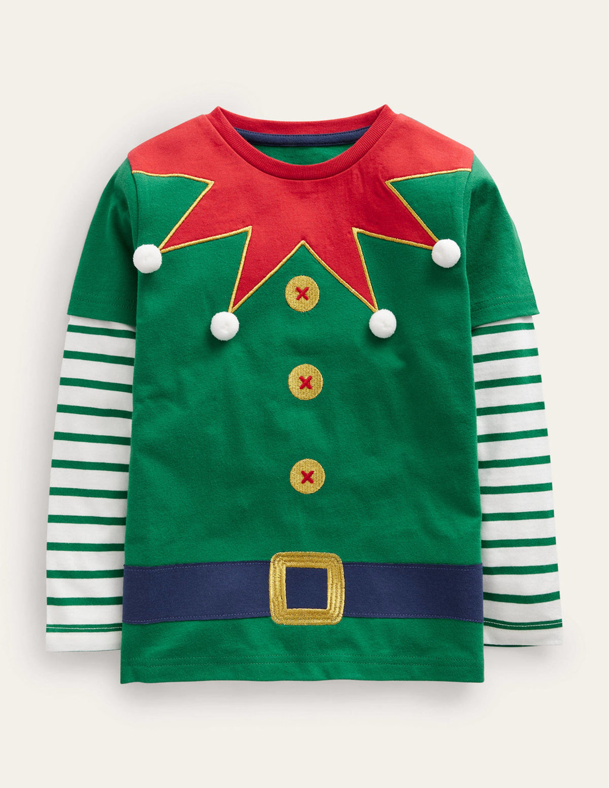 Elf Applique T-shirt-Forest Green - Image 1