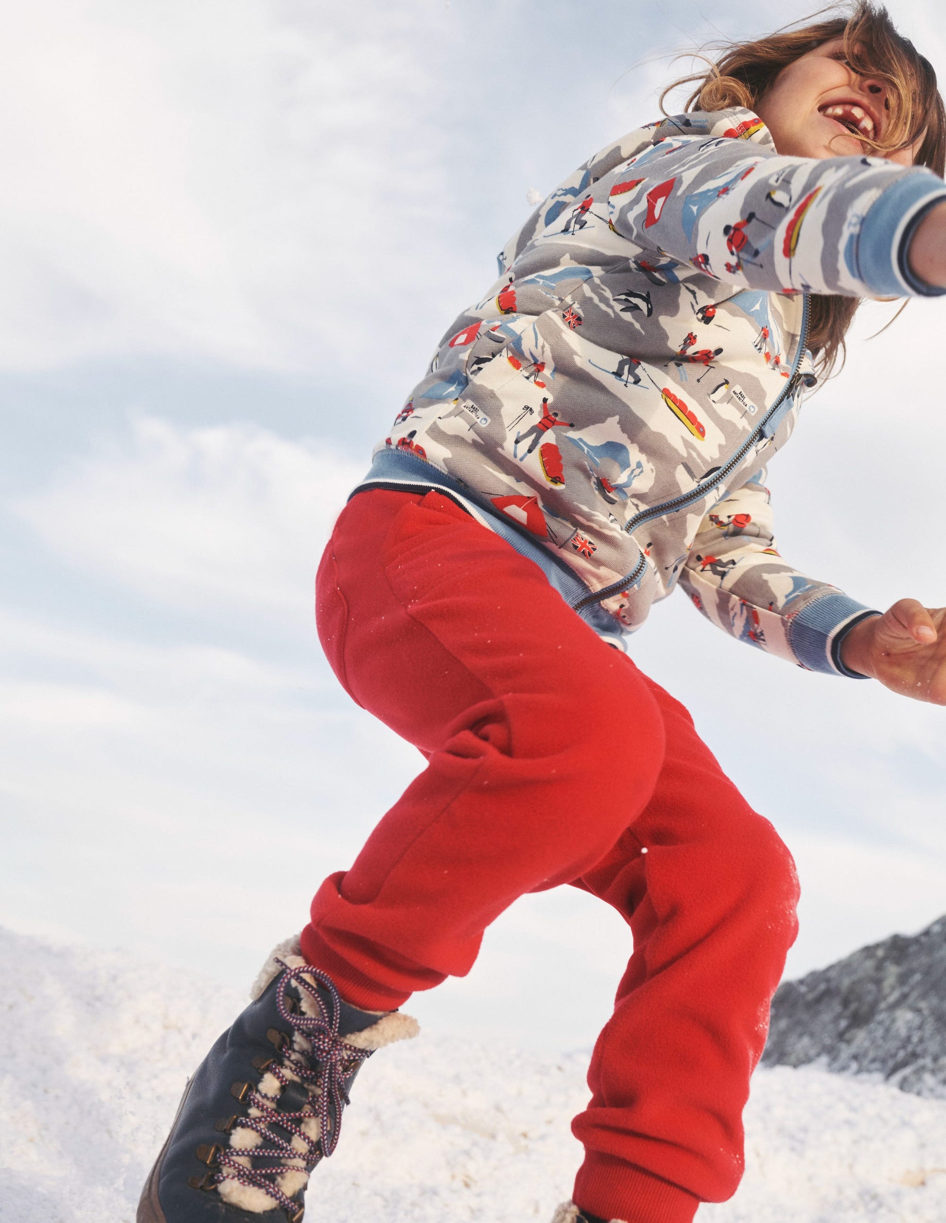Fleece Joggers-Rockabilly Red-4