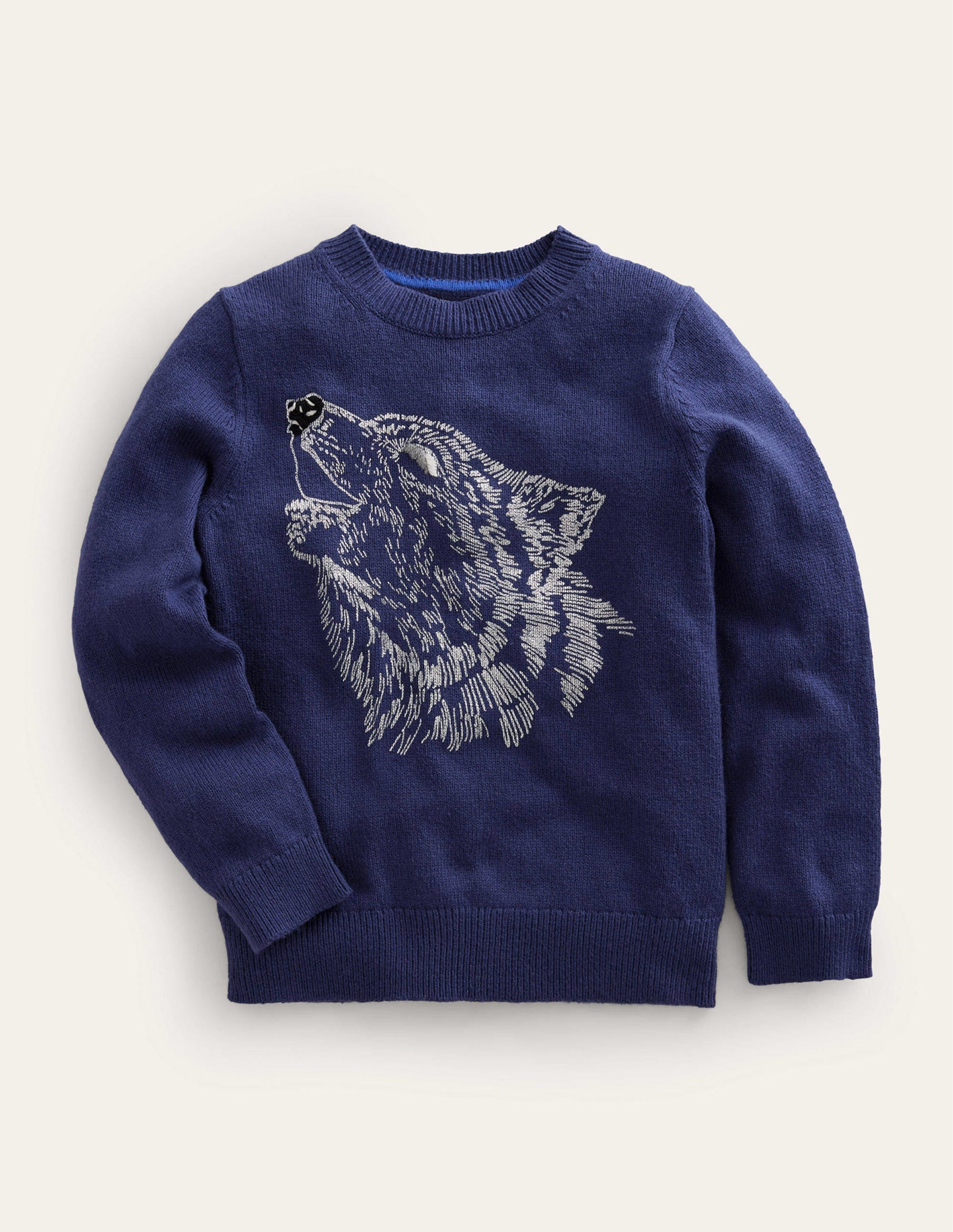 Fun Cosy Jumper-French Navy Wolf-1