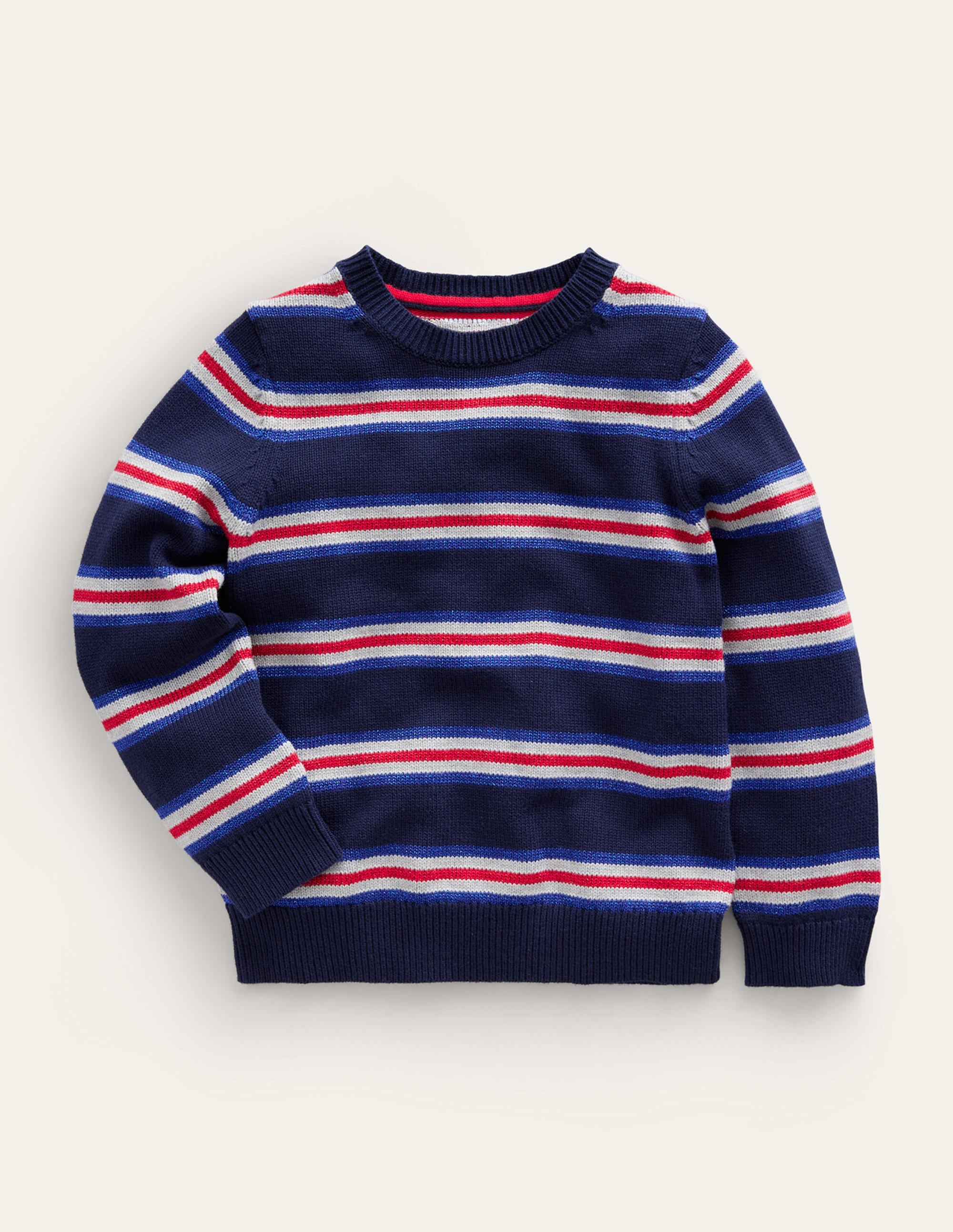 Sparkle Stripe Jumper-French Navy Stripe - Image 1