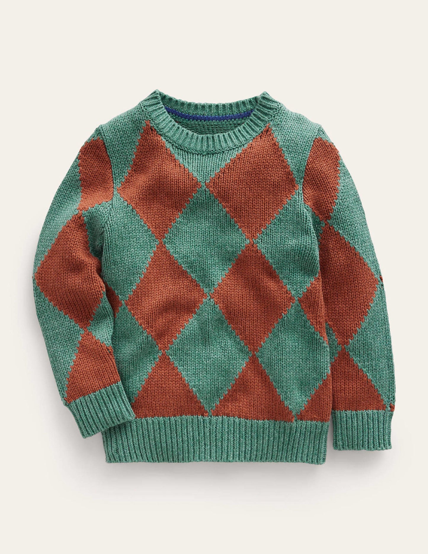 Argyle Jumper-Green Smoke