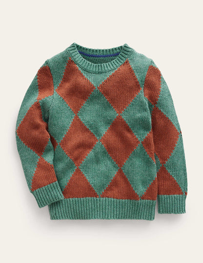 Argyle Jumper-Green Smoke-1