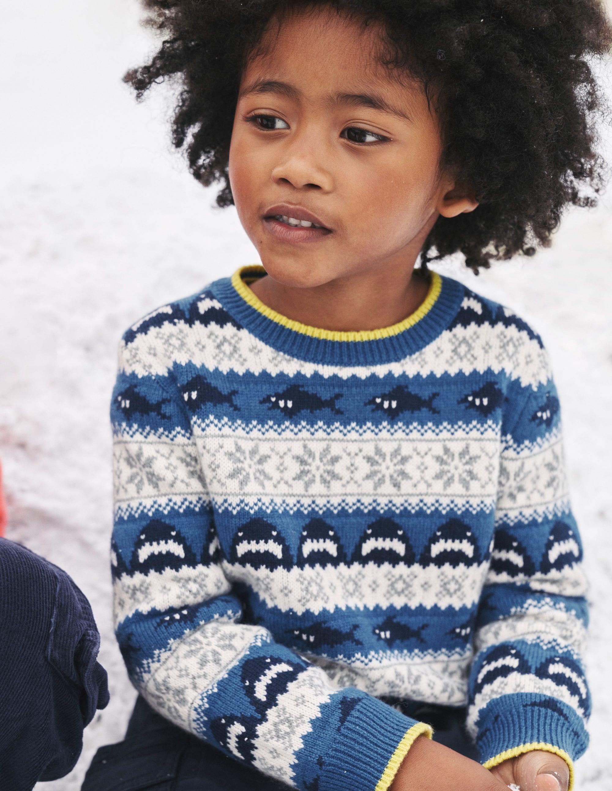All Over Fair Isle Jumper-Dark Cobalt Sharks - Image 4