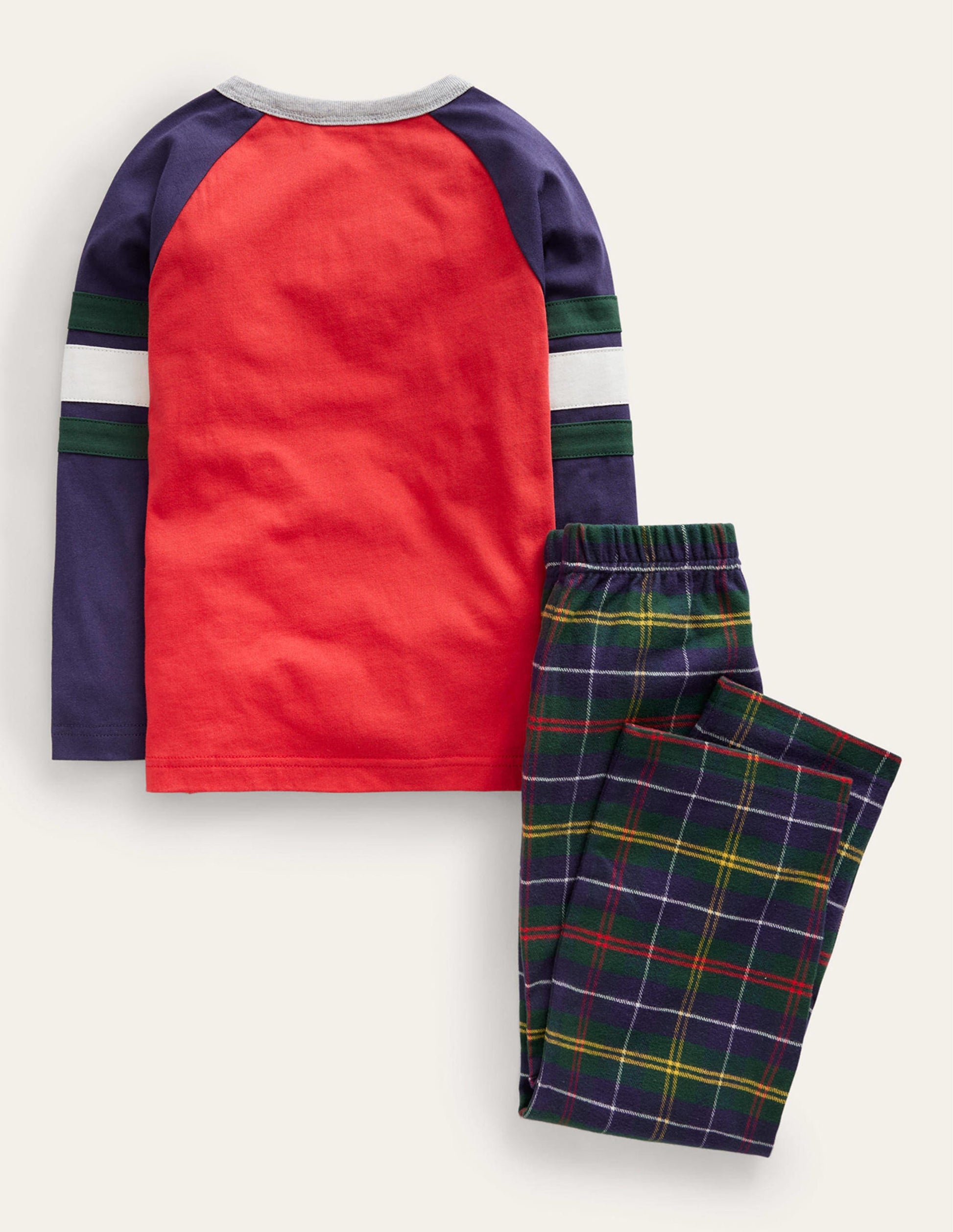 Cosy Brushed Pyjama Set-Red/Green Check-2