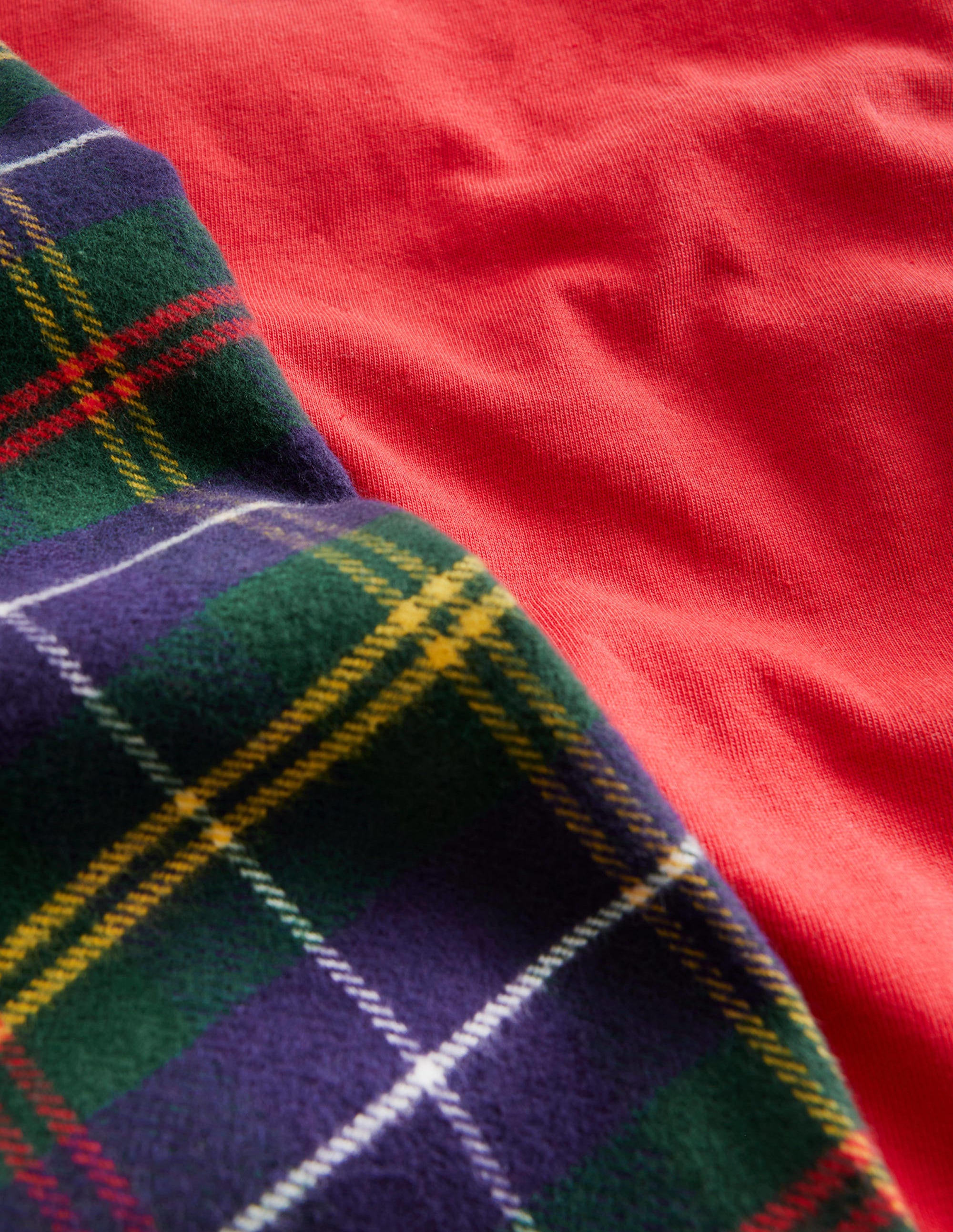 Cosy Brushed Pyjama Set-Red/Green Check - Image 3