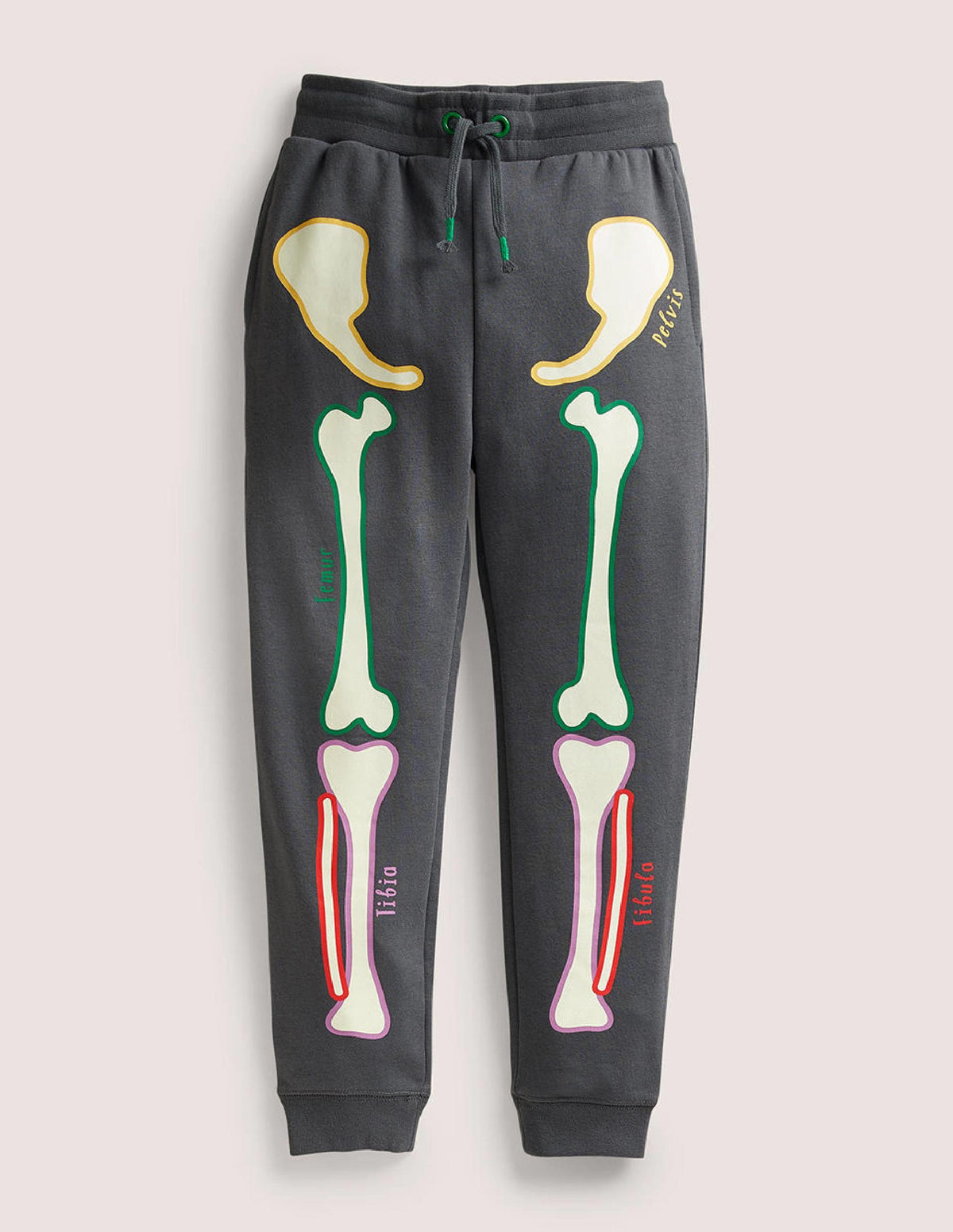 Halloween Skeleton Joggers-Smoke Grey Skelton - Image 1