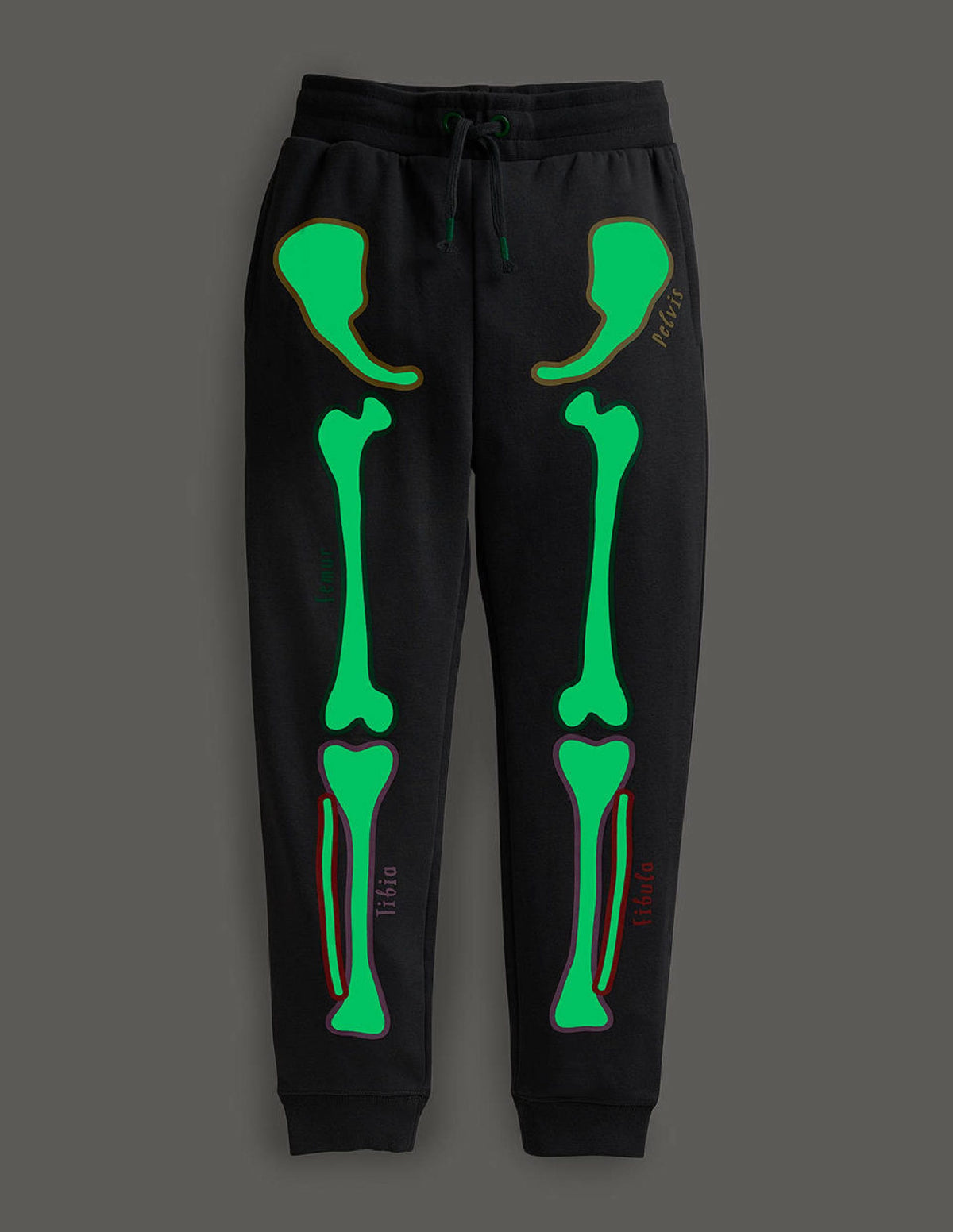 Halloween Skeleton Joggers-Smoke Grey Skelton-4