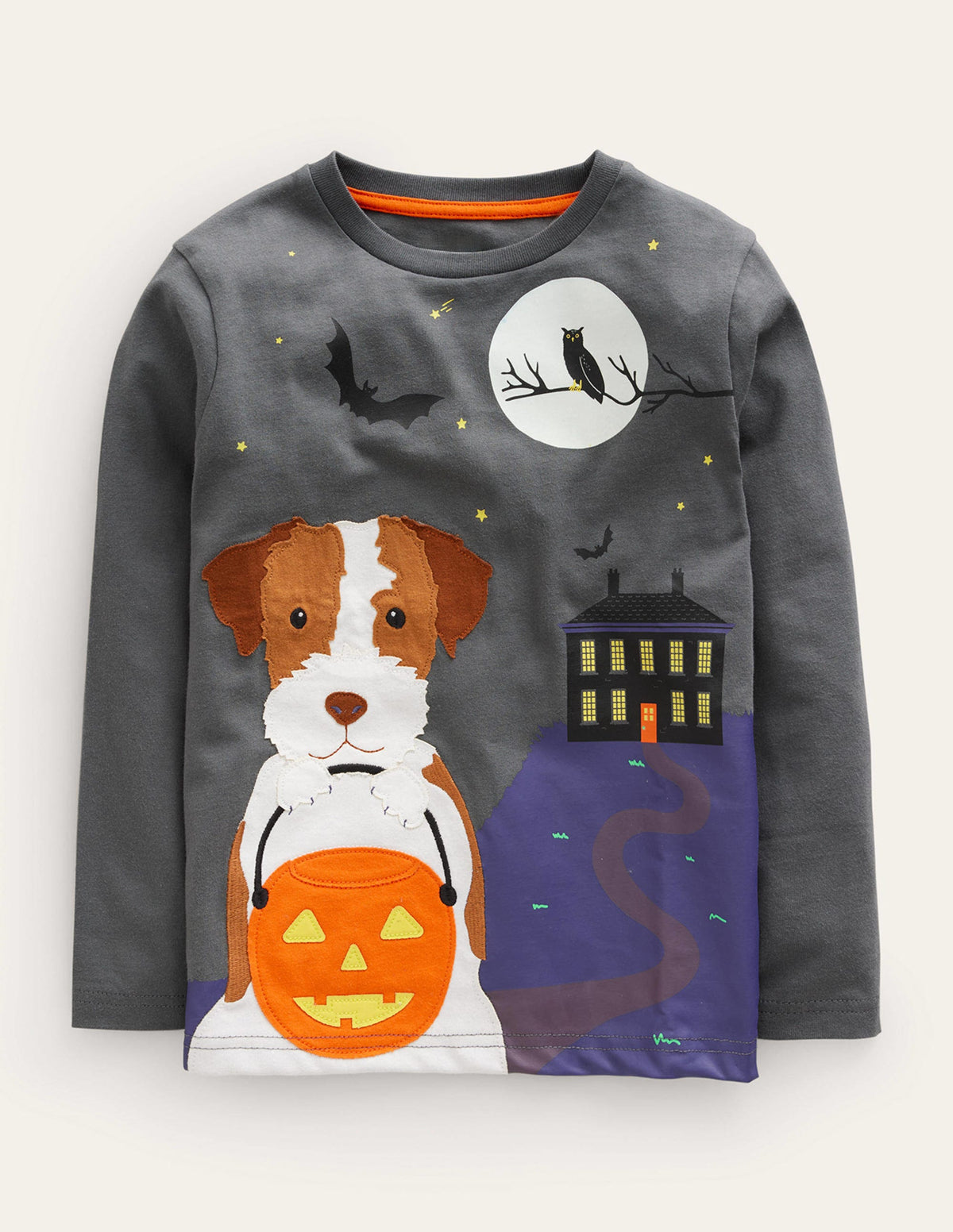 Halloween Appliqué T-shirt-Smoke-1