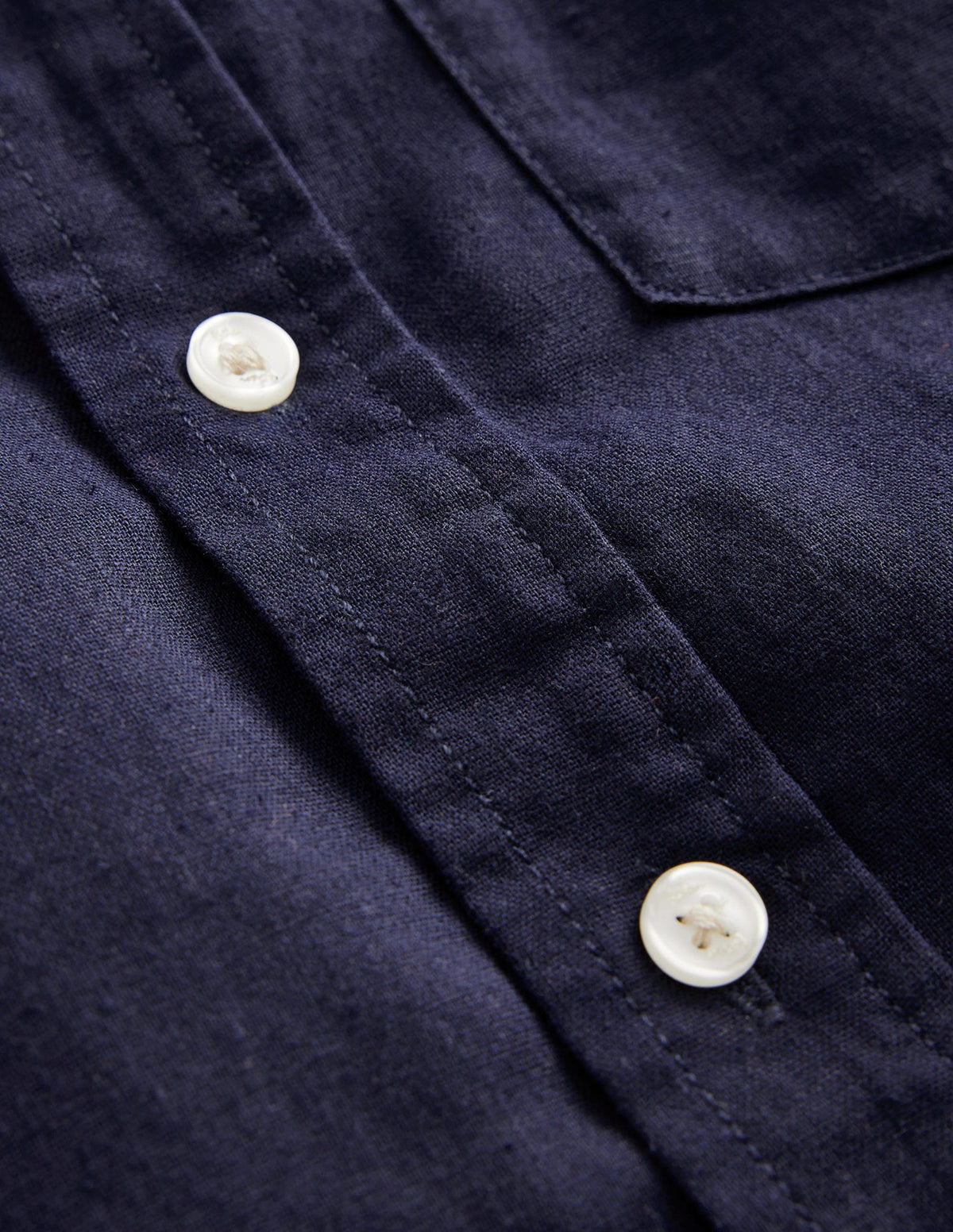 Cotton Linen Shirt-Navy-3