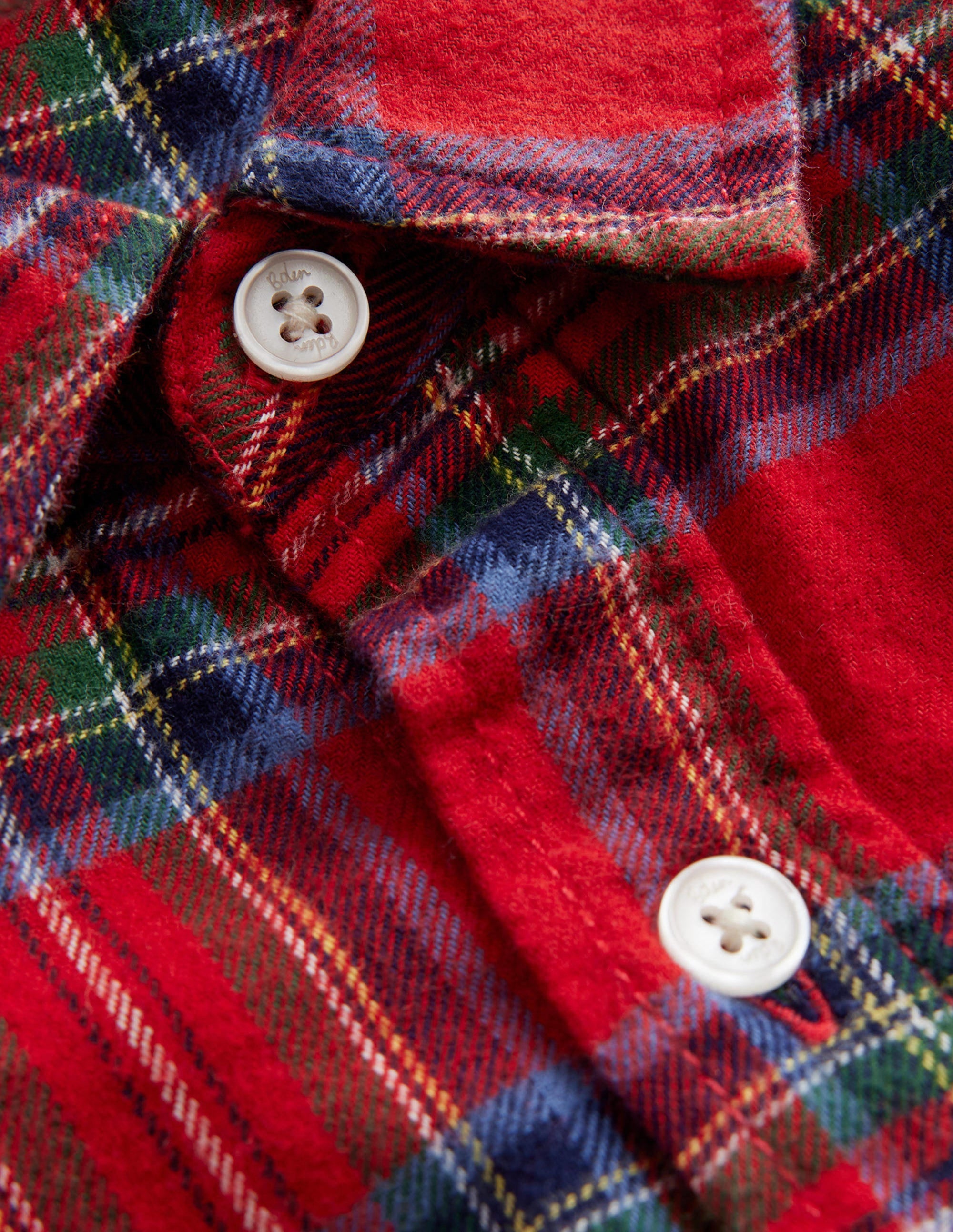 Brushed Flannel Shirt-Red / Blue Check - Image 3