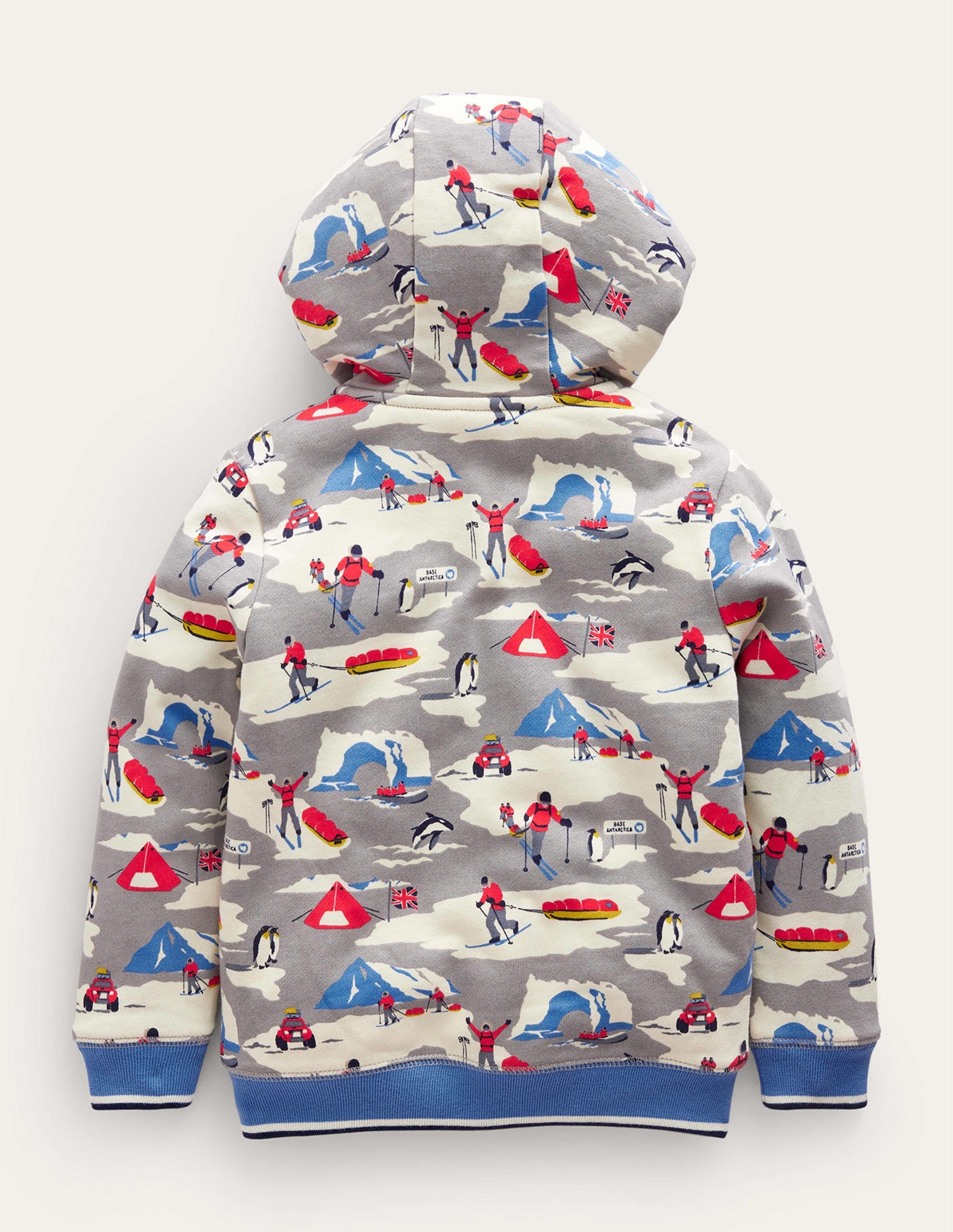 Shaggy-Lined Printed Hoodie-Grey Arctic Explorer - Image 2